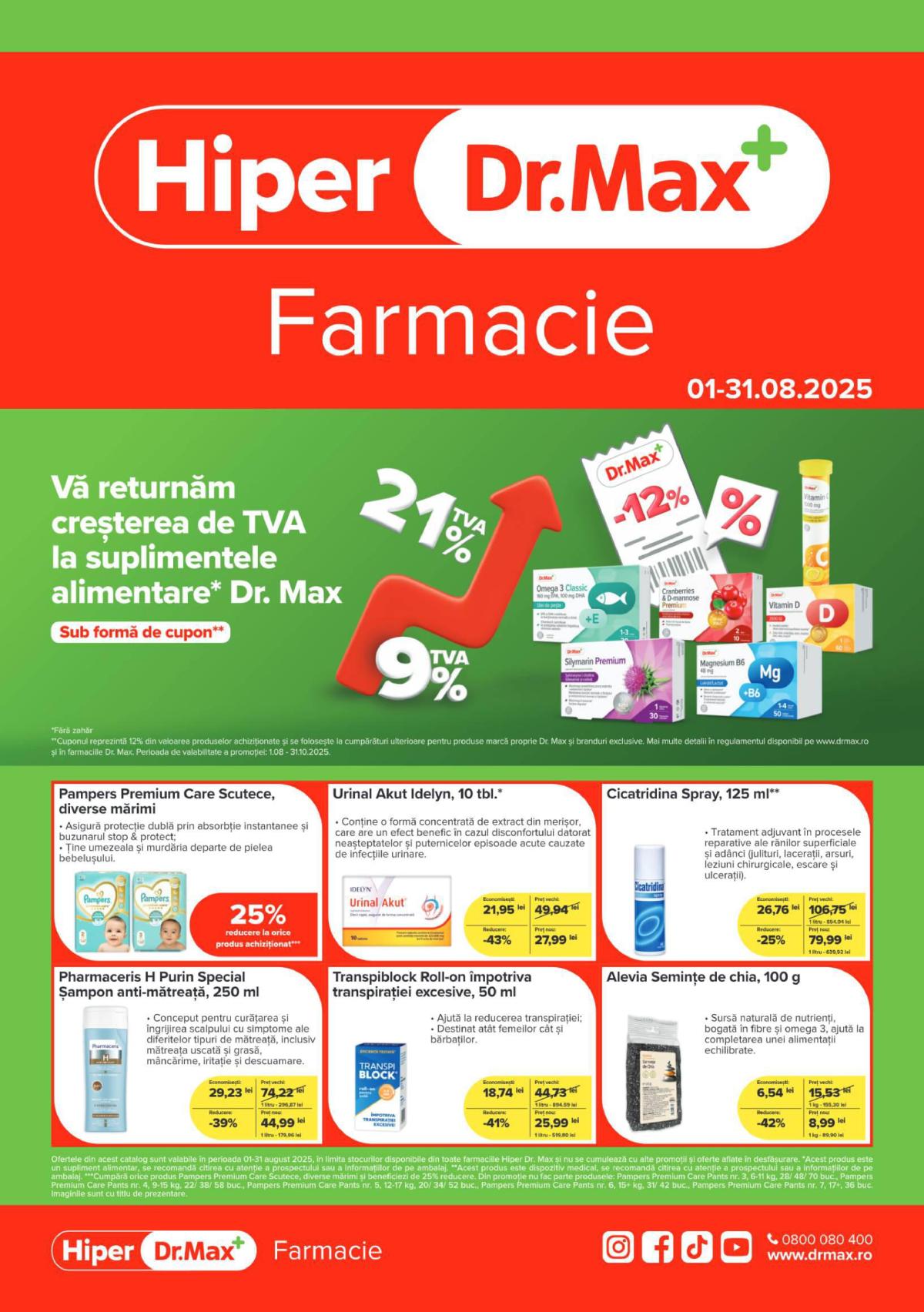 Catalog Dr. Max - Hiper Farmacie valabil din 01.08. până pe 31.08.