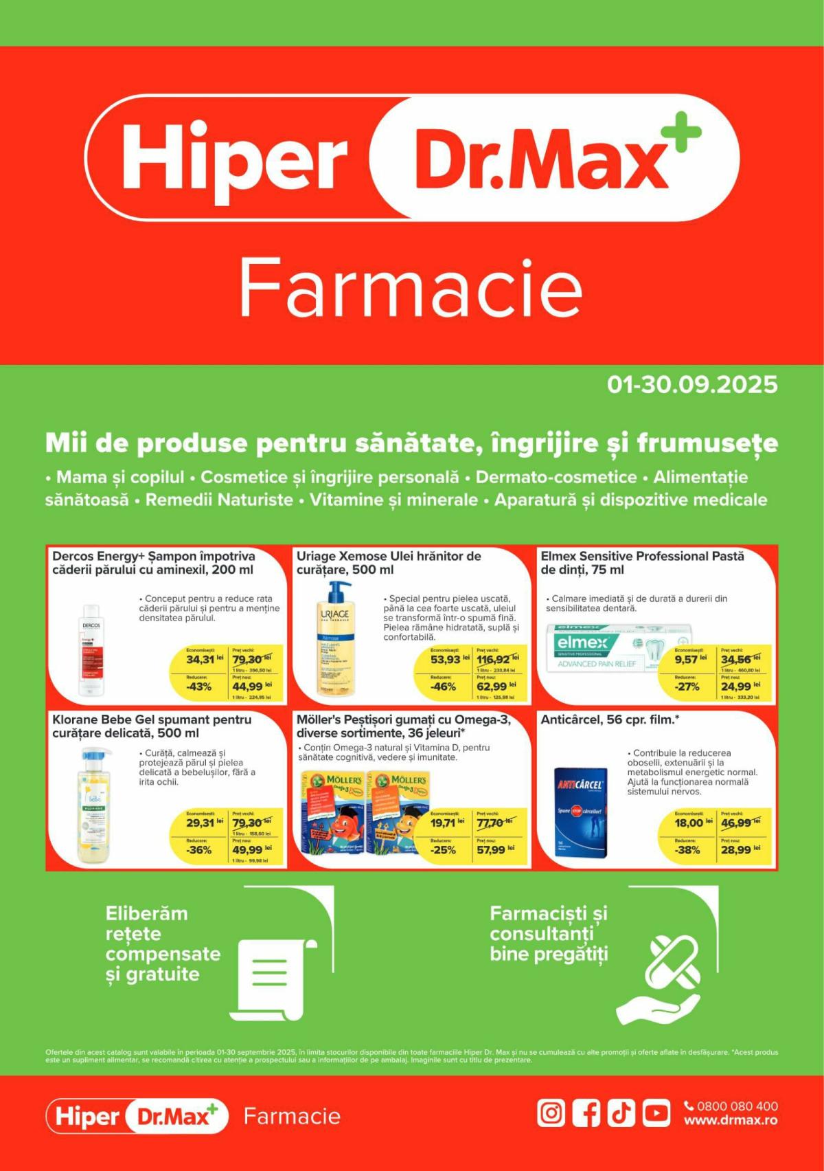 Catalog Dr. Max - Hiper Farmacie online – oferte valabile din 01.09.
