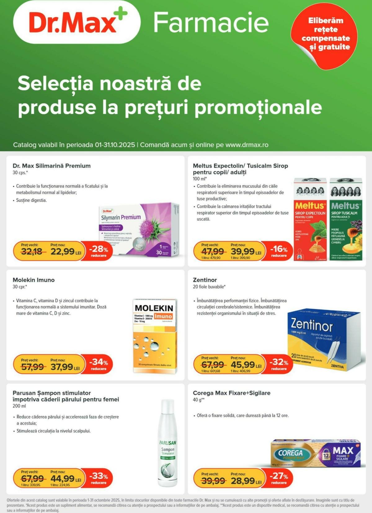 Catalog Dr. Max - Farmacie online – oferte valabile din 01.10.