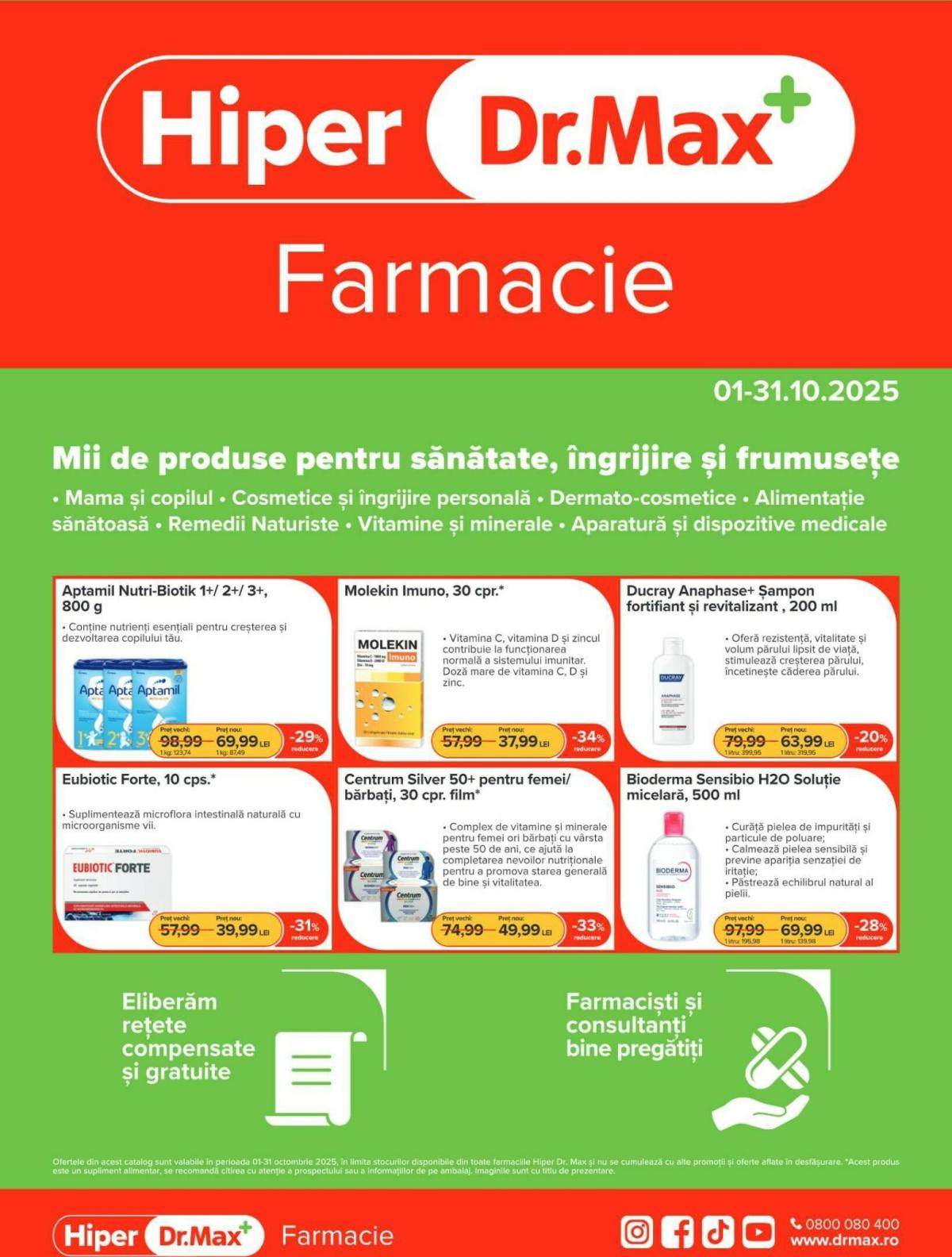 Catalog Dr. Max - Hiper Farmacie online – oferte valabile din 01.10.