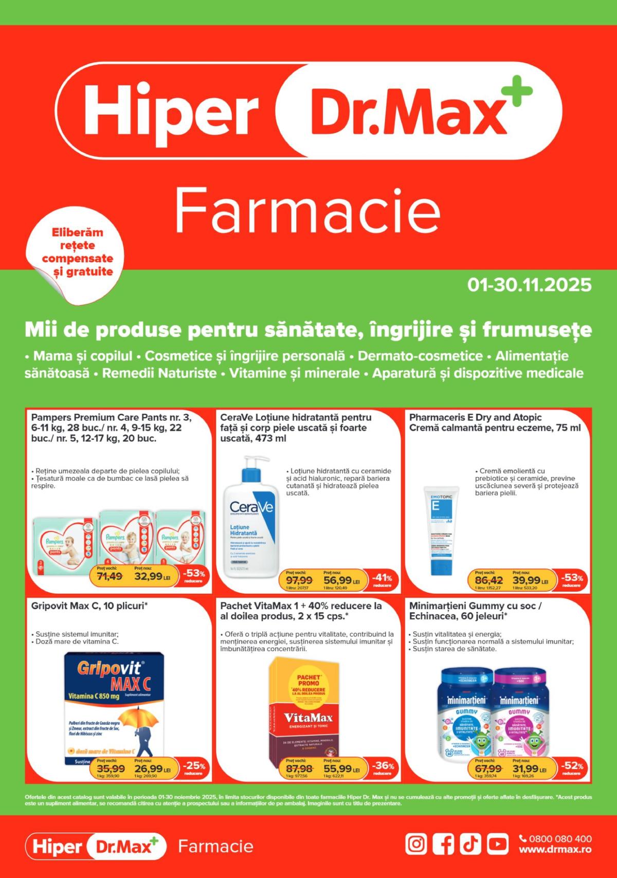 Catalog Dr. Max - Hiper Farmacie online – oferte valabile din 01.11.