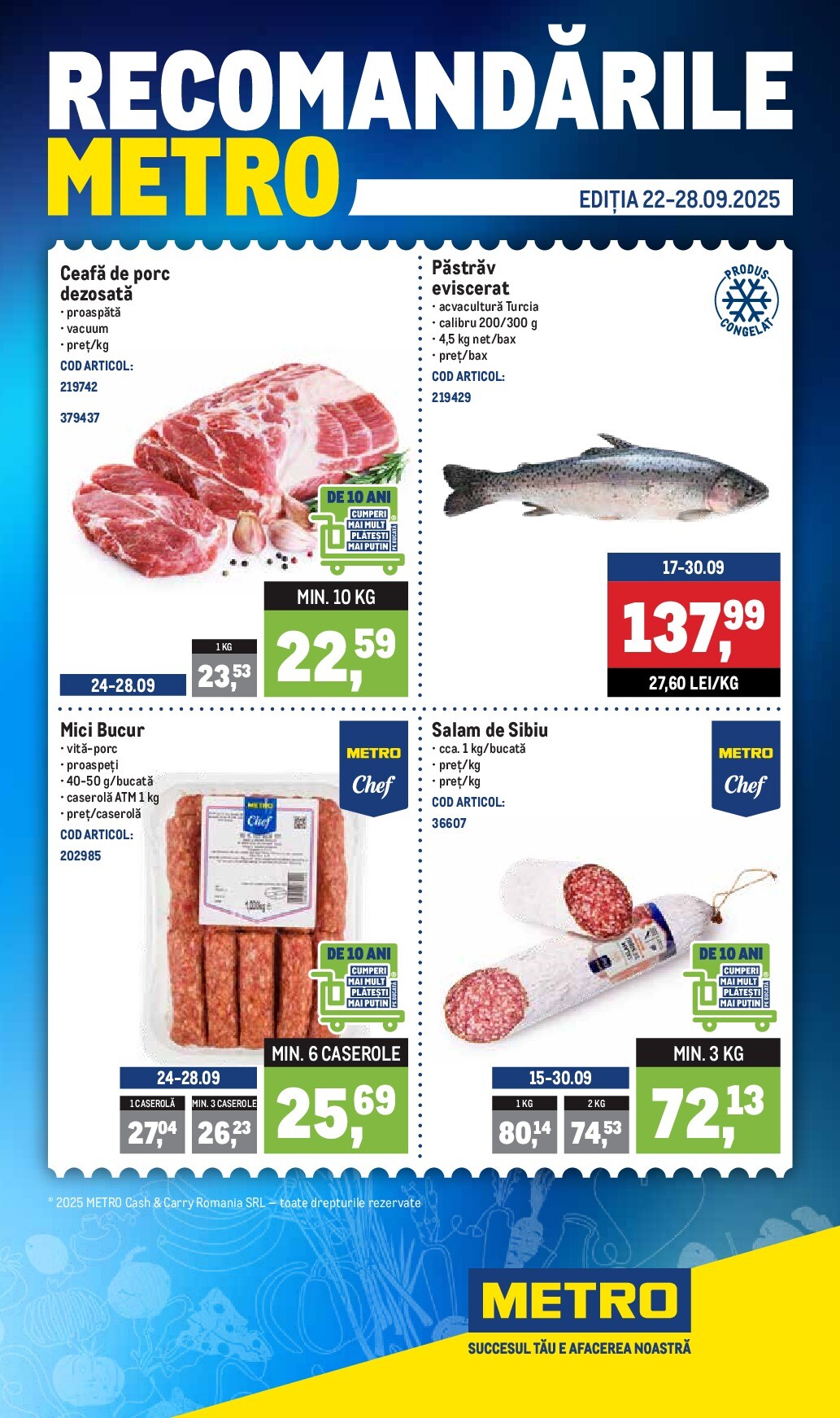 Catalog Metro - Recomandările online – oferte valabile din 22.09.