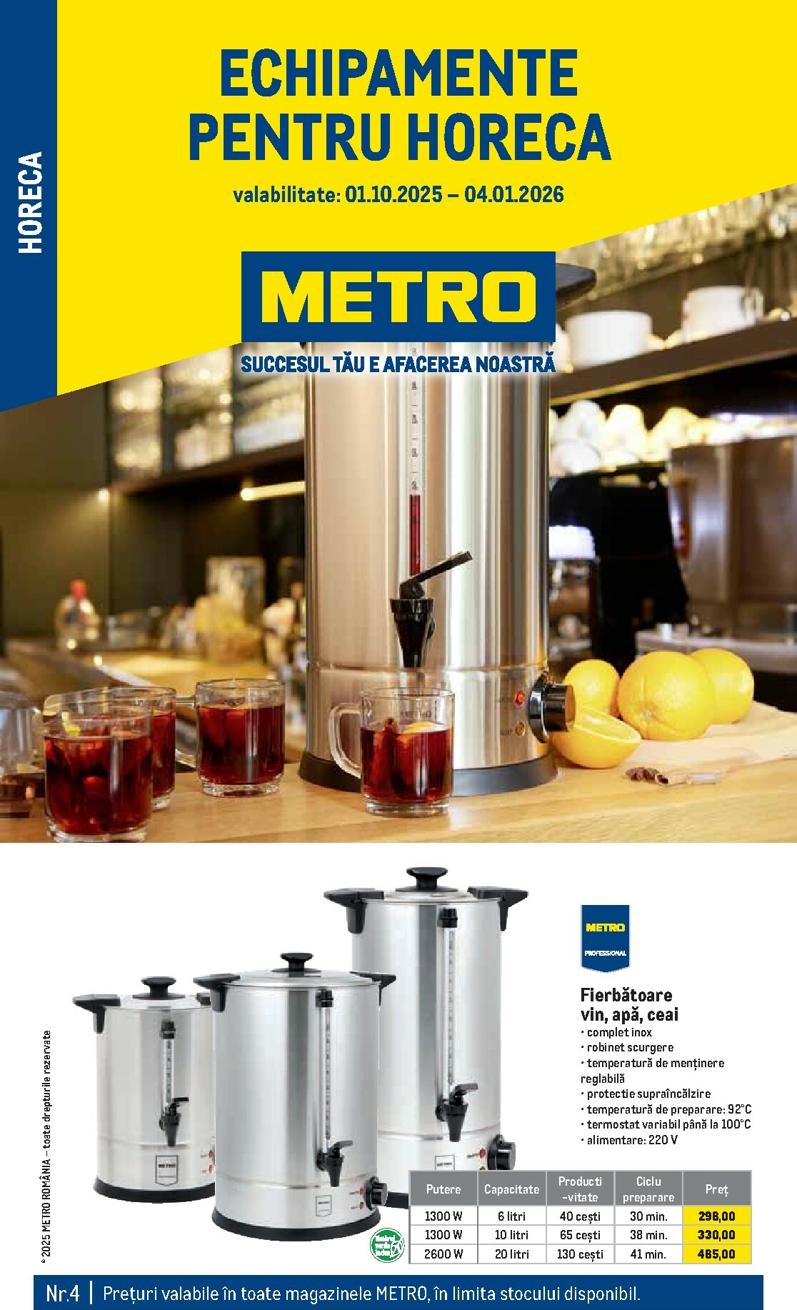 Catalog Metro - Soluții Nealimentare pentru HoReCa online – oferte valabile din 01.10.