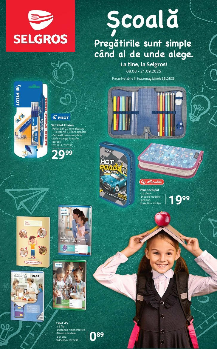 Catalog Selgros - Școala valabil din 08.08. până pe 21.09.