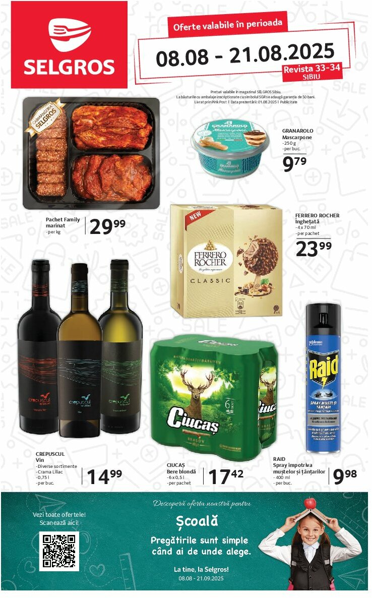 Catalog Selgros - Sibiu valabil din 08.08. până pe 21.08.