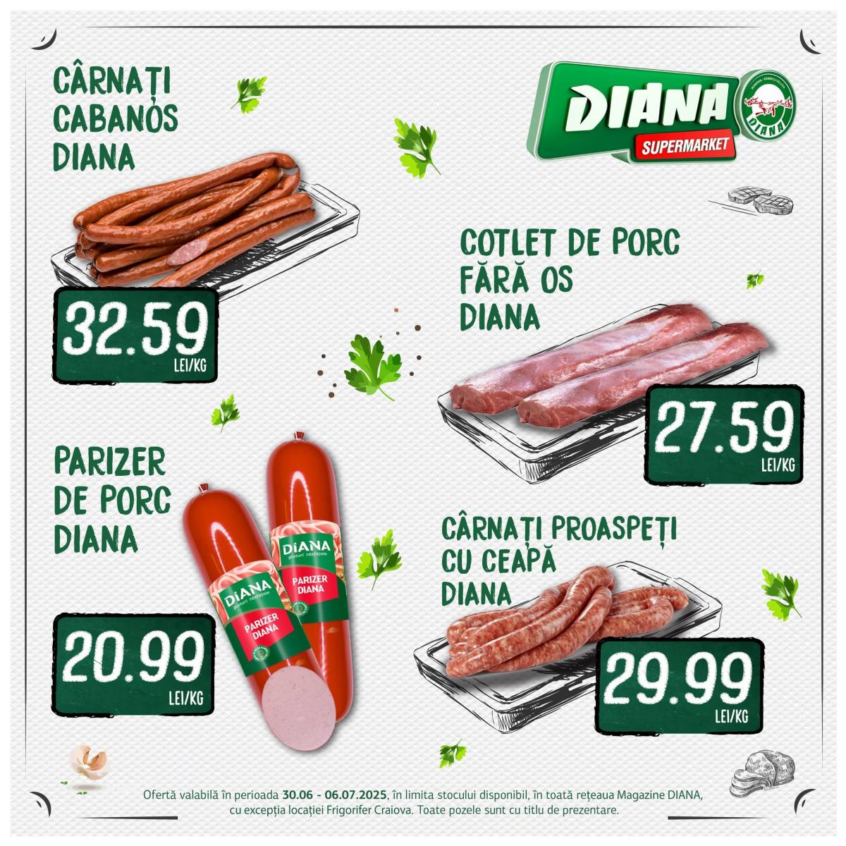 Catalog Diana - Cârnați câbănoși valabil din 30.06. până pe 06.07.