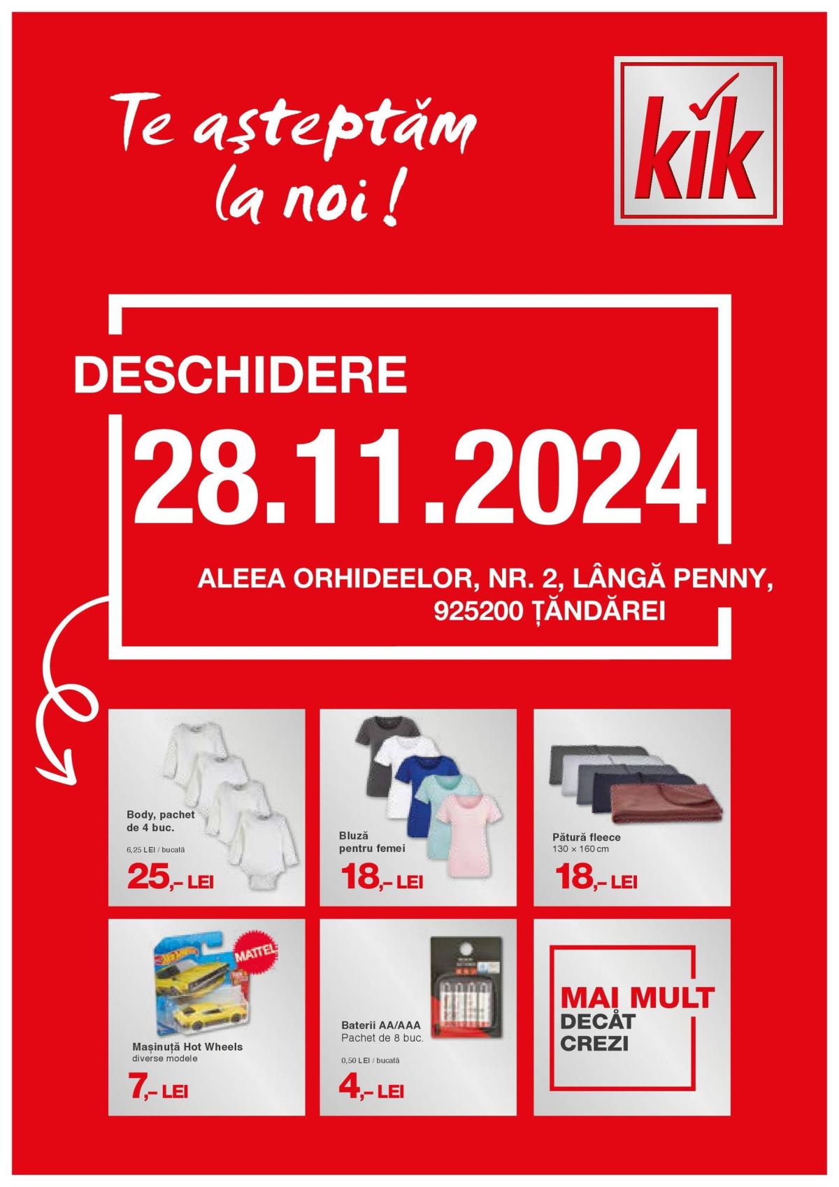 Catalog KiK - Țăndărei valabil din 28.11. - 28.11.