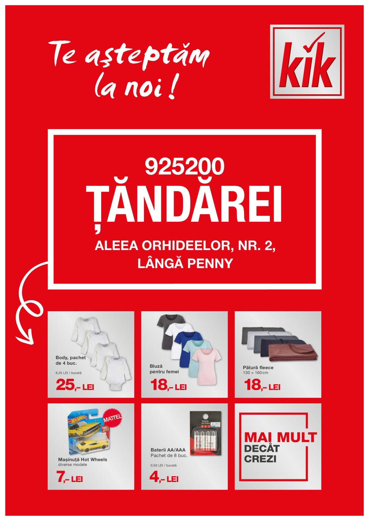 Catalog KiK - Tăndărei valabil din 25.12. - 30.12.