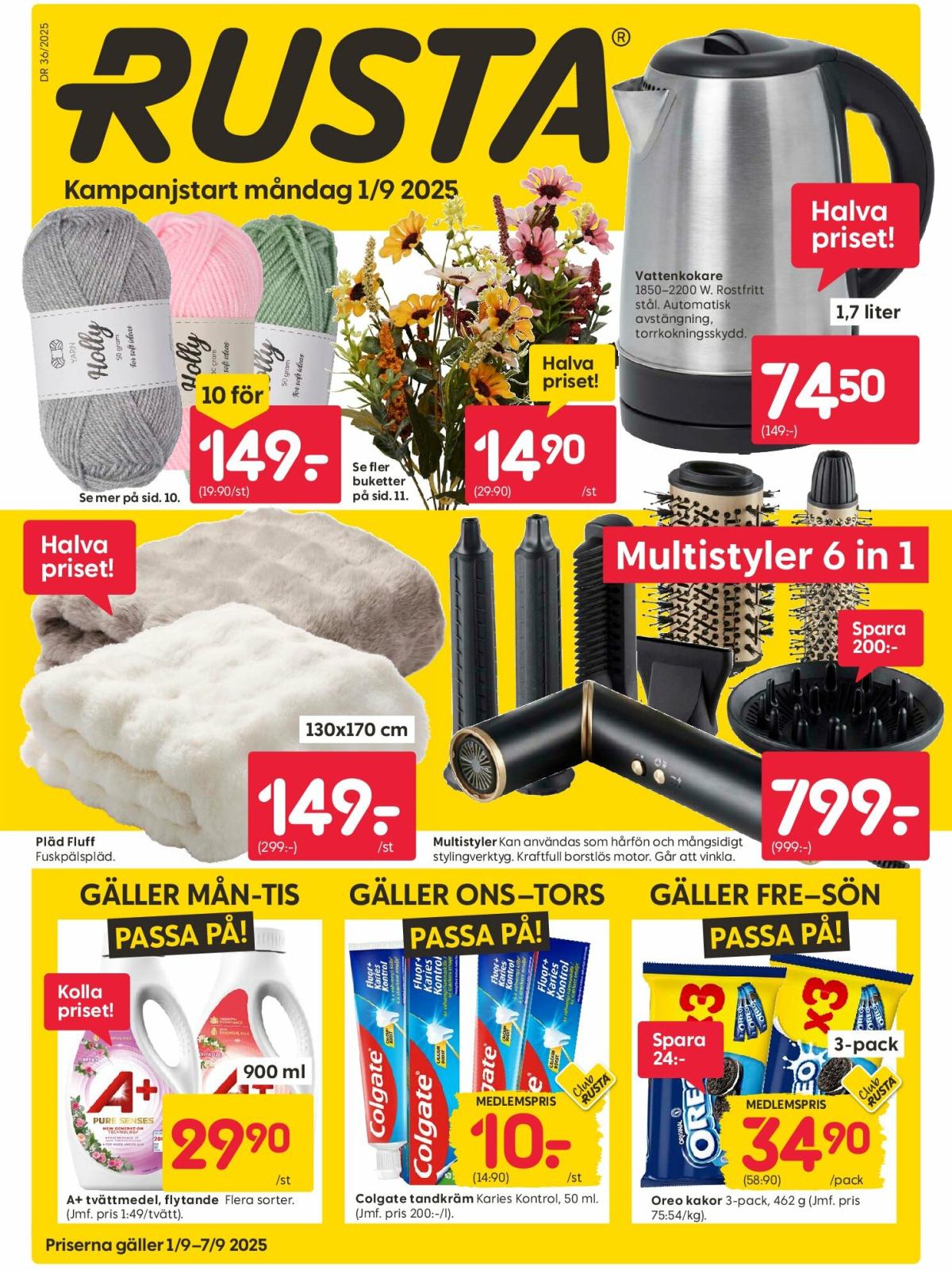 Rusta-reklambladet giltigt från 01/09 - 07/09