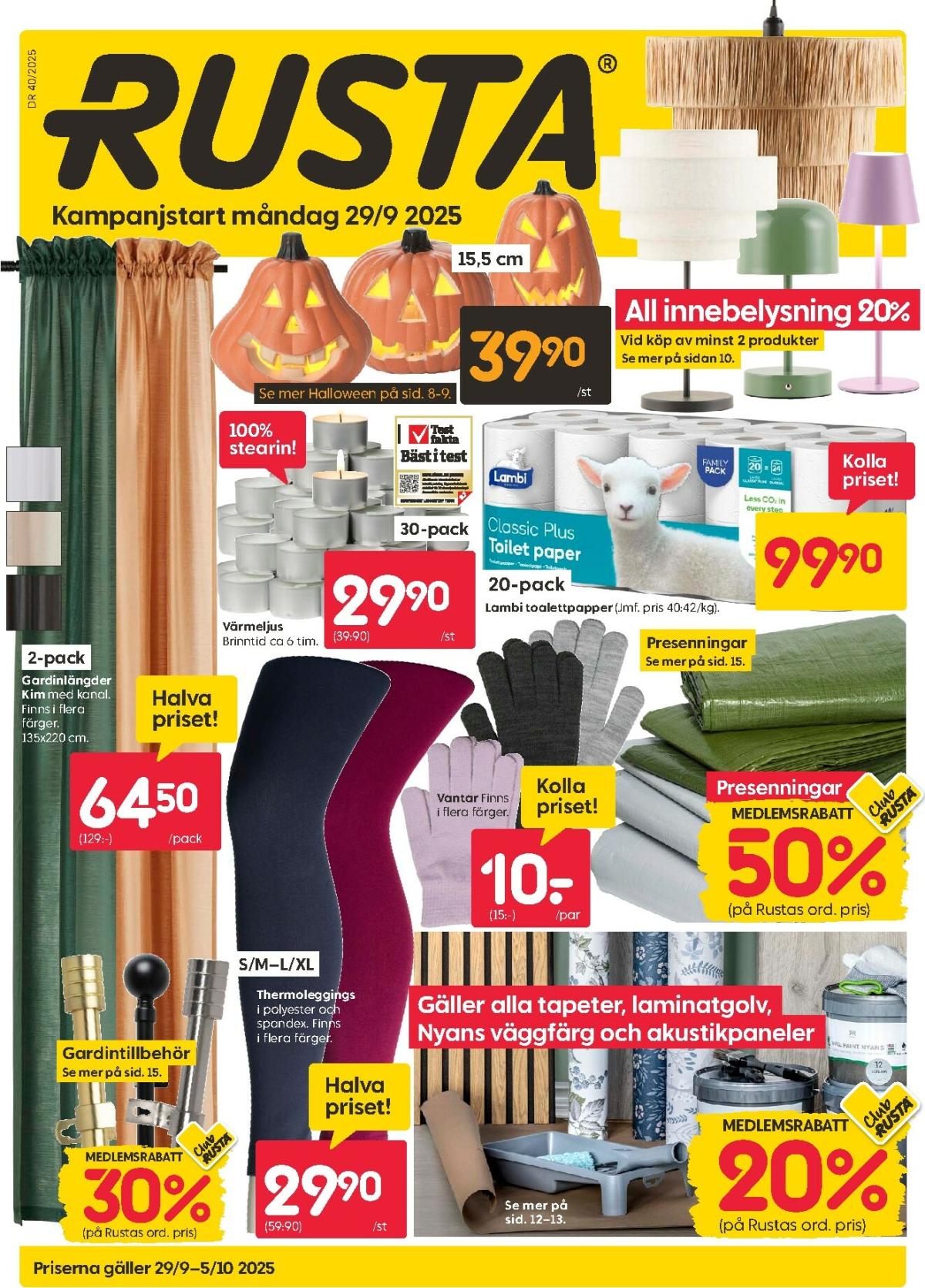 Rusta-reklambladet giltigt från 29/09 - 05/10
