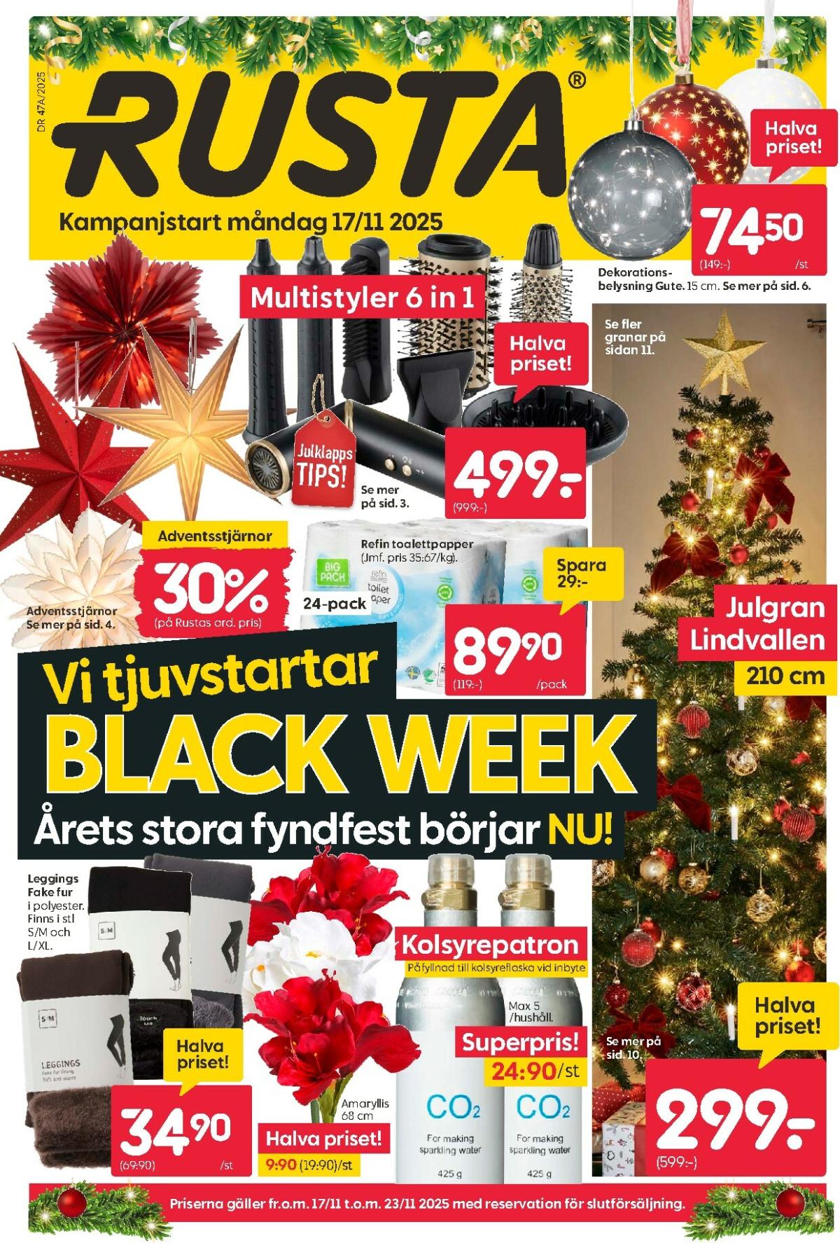 Rusta - Black Week-reklambladet giltigt från 17/11 - 23/11