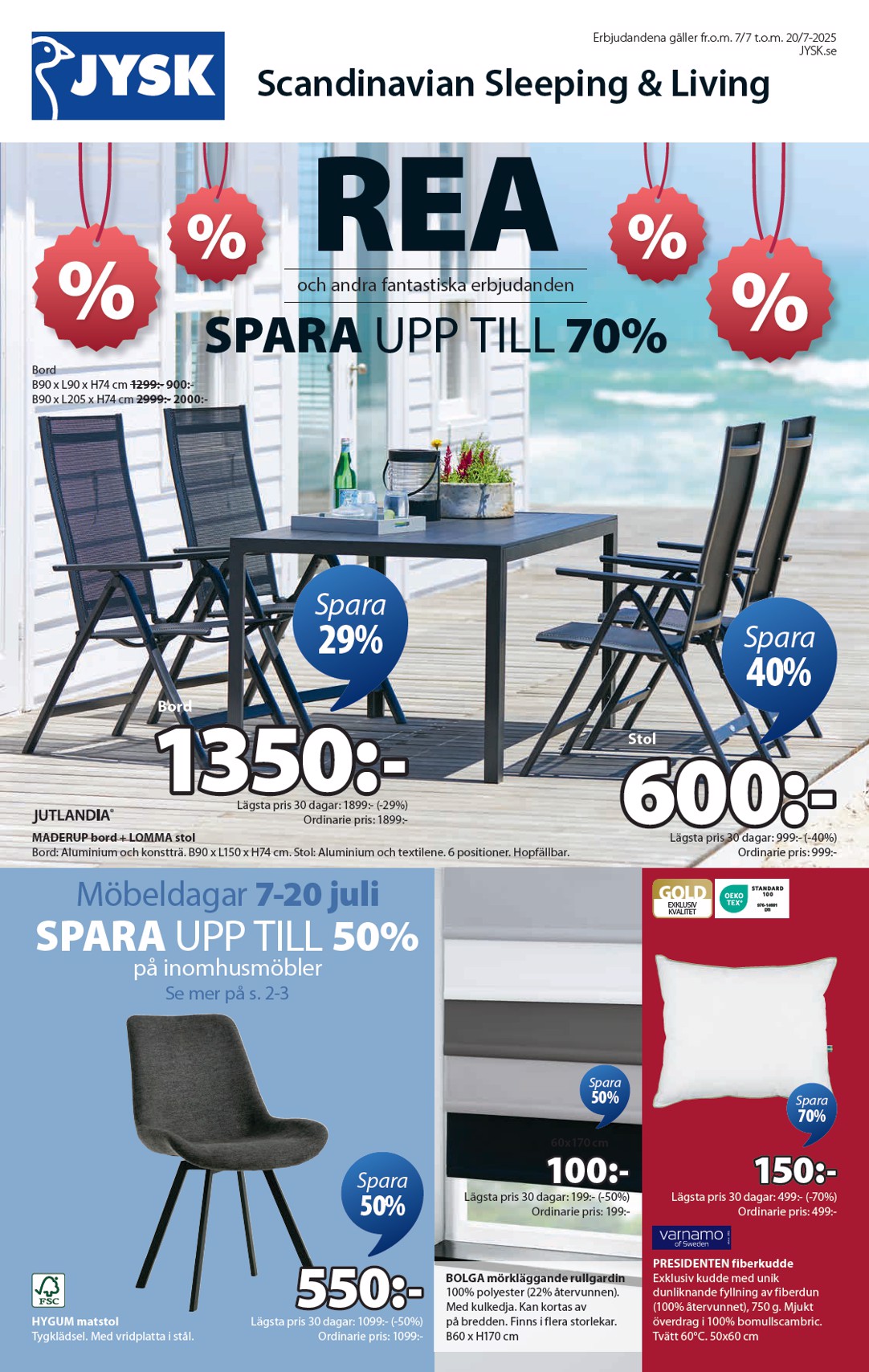 JYSK-reklambladet giltigt från 07/07 - 20/07