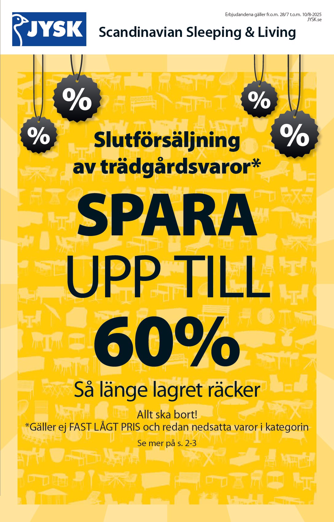 JYSK-reklambladet giltigt från 28/07 - 10/08