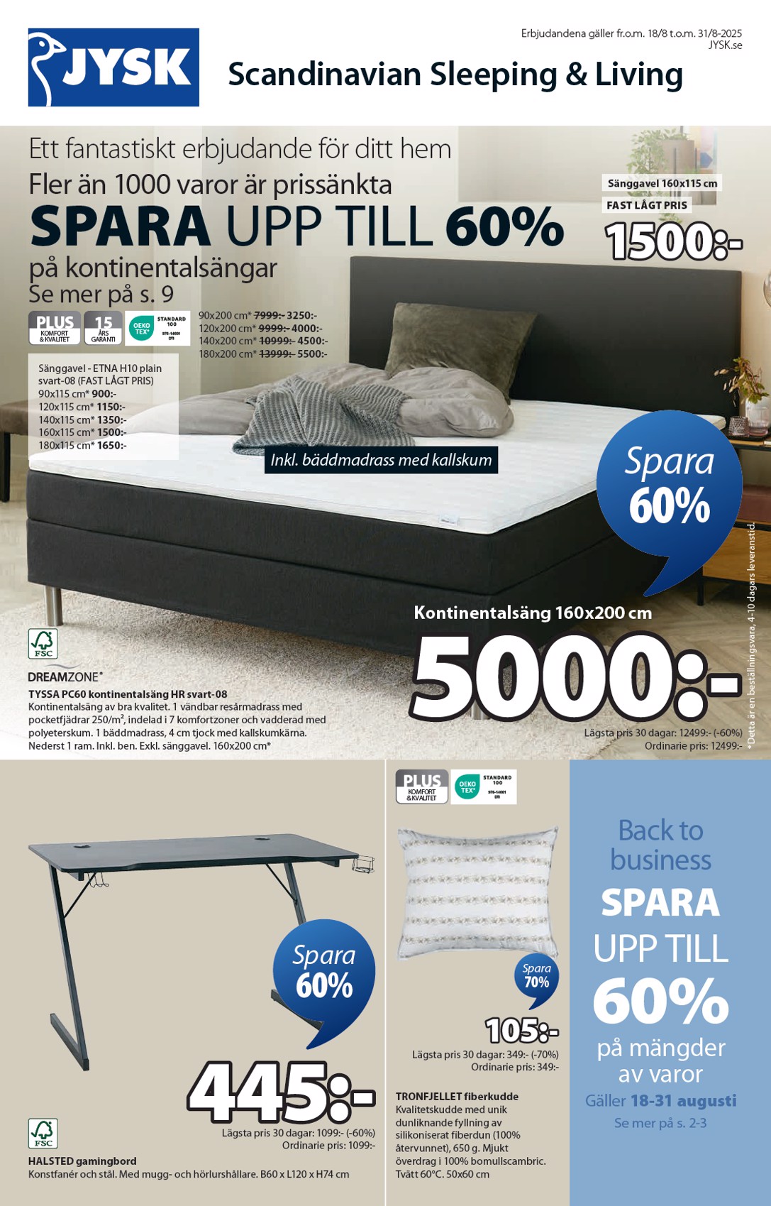 JYSK-reklambladet giltigt från 18/08 - 31/08