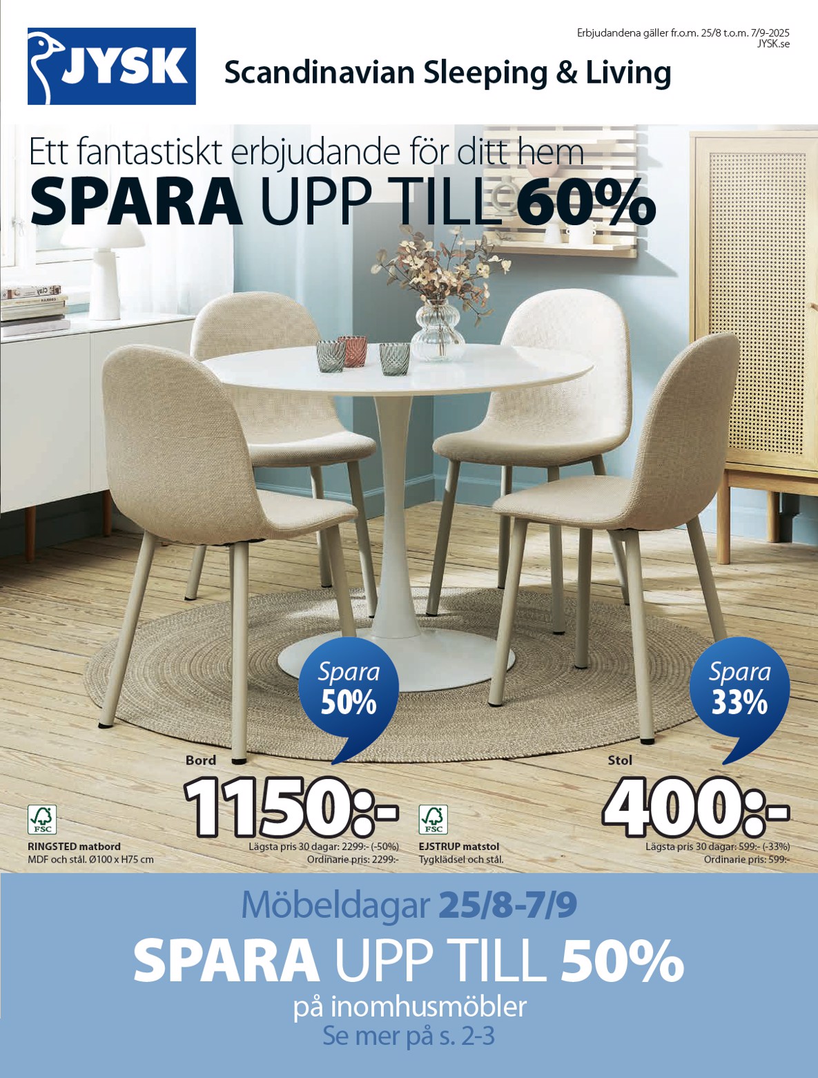 JYSK-reklambladet giltigt från 25/08 - 07/09