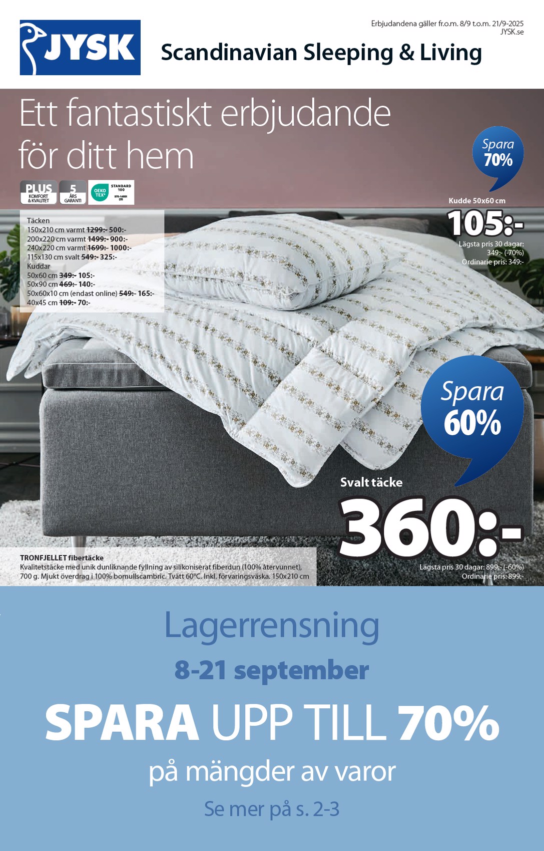 JYSK-reklambladet giltigt från 08/09 - 21/09
