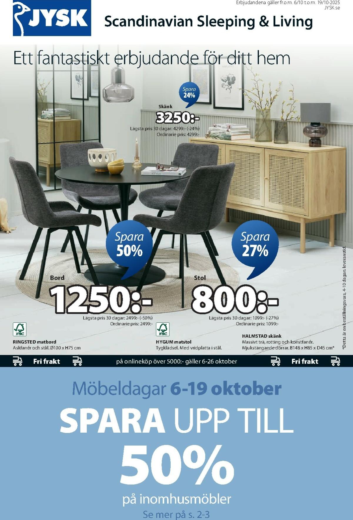 JYSK-reklambladet giltigt från 06/10 - 19/10
