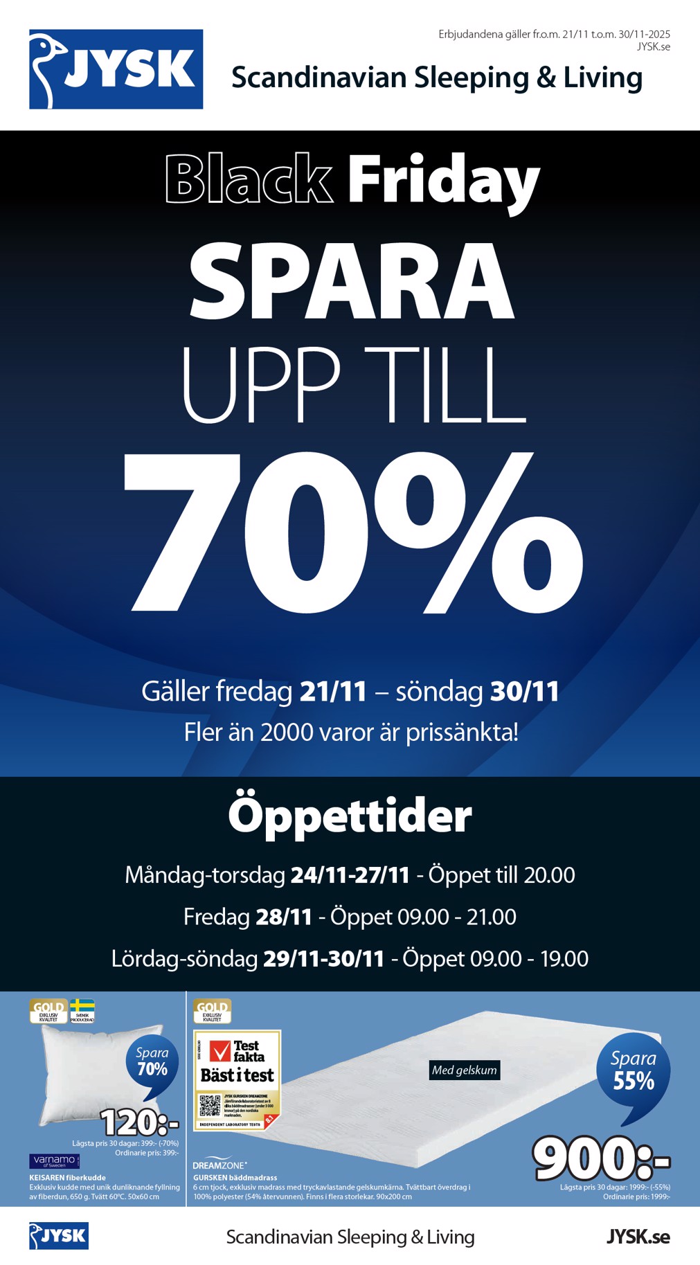 JYSK-reklambladet giltigt från 21/11 - 30/11