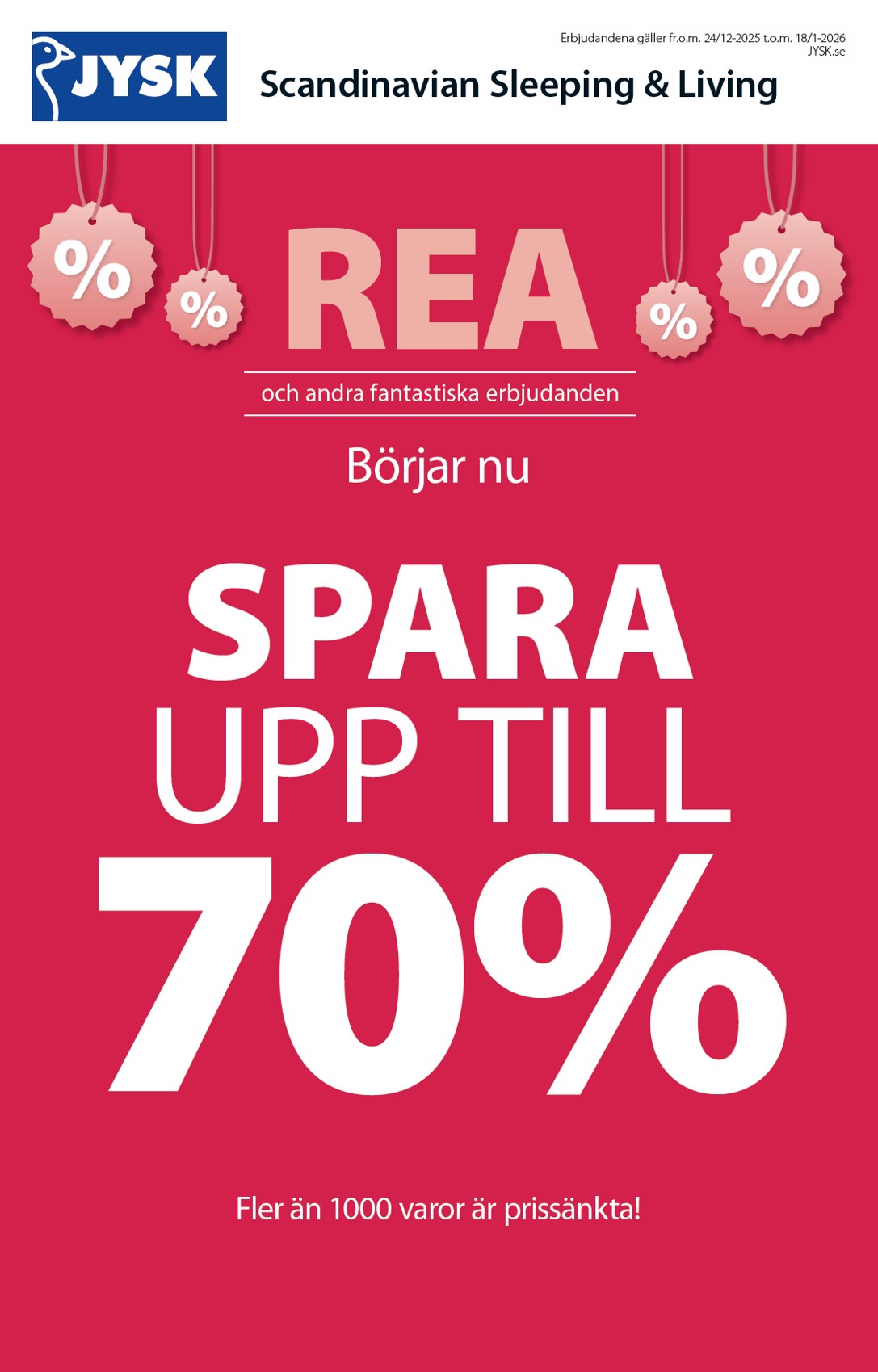 JYSK-reklambladet giltigt från 24/12 - 18/01