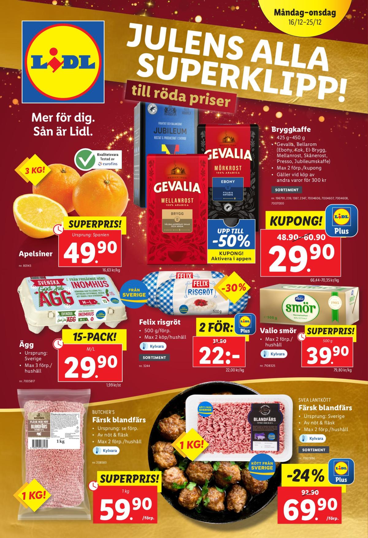 Lidl-reklambladet giltigt från 16/12 - 25/12