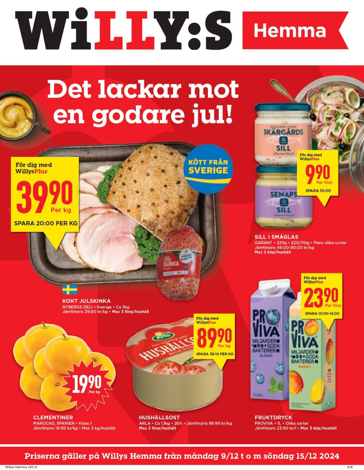 Willy's - Hemma-reklambladet giltigt från 09/12 - 15/12