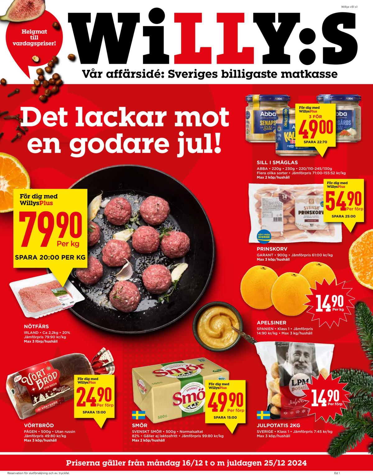 Willy's-reklambladet giltigt från 16/12 - 25/12