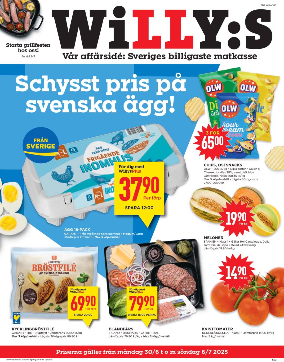 Willy's-reklambladet giltigt från 30/06 - 06/07