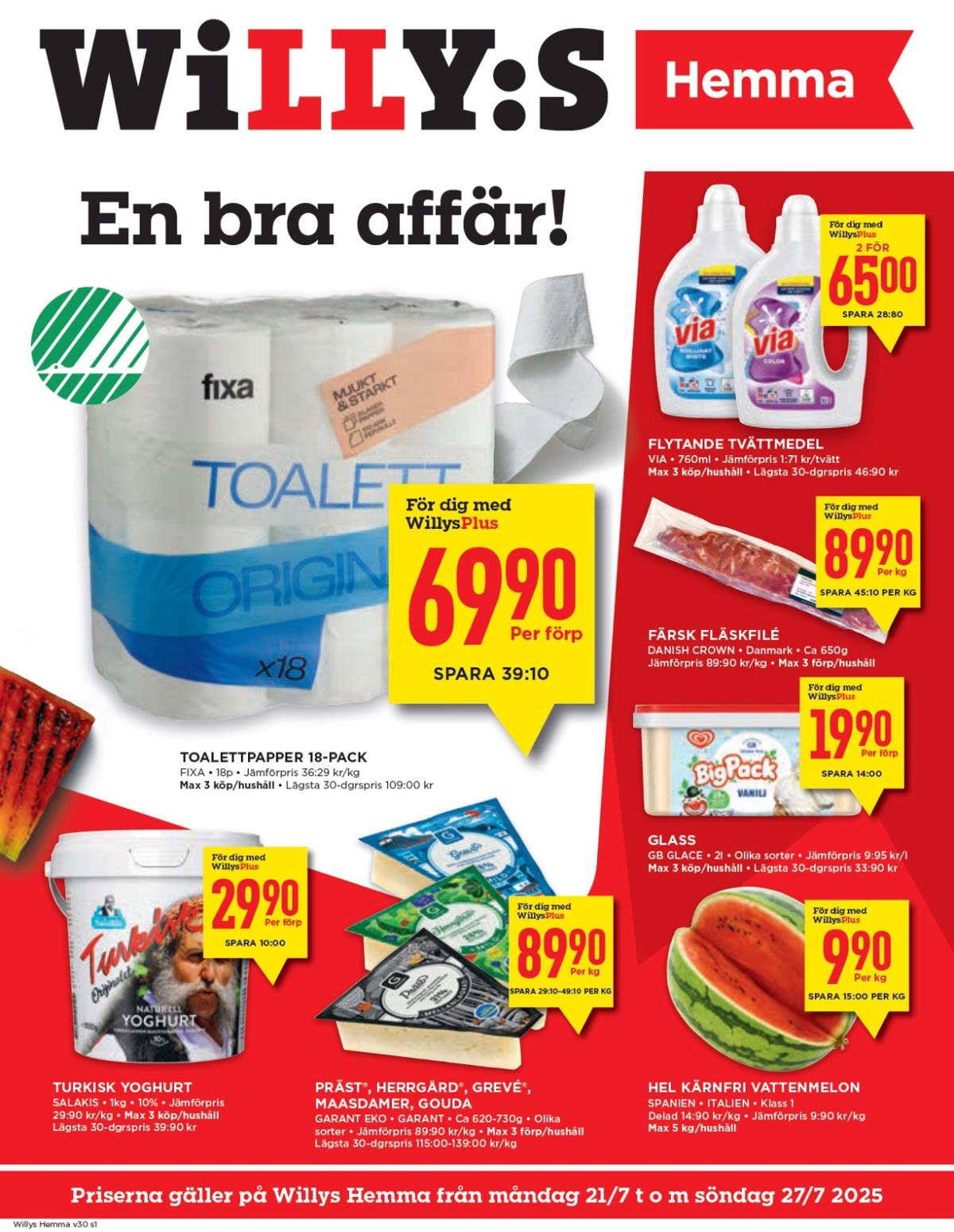 Willy's - Hemma-reklambladet giltigt från 21/07 - 27/07