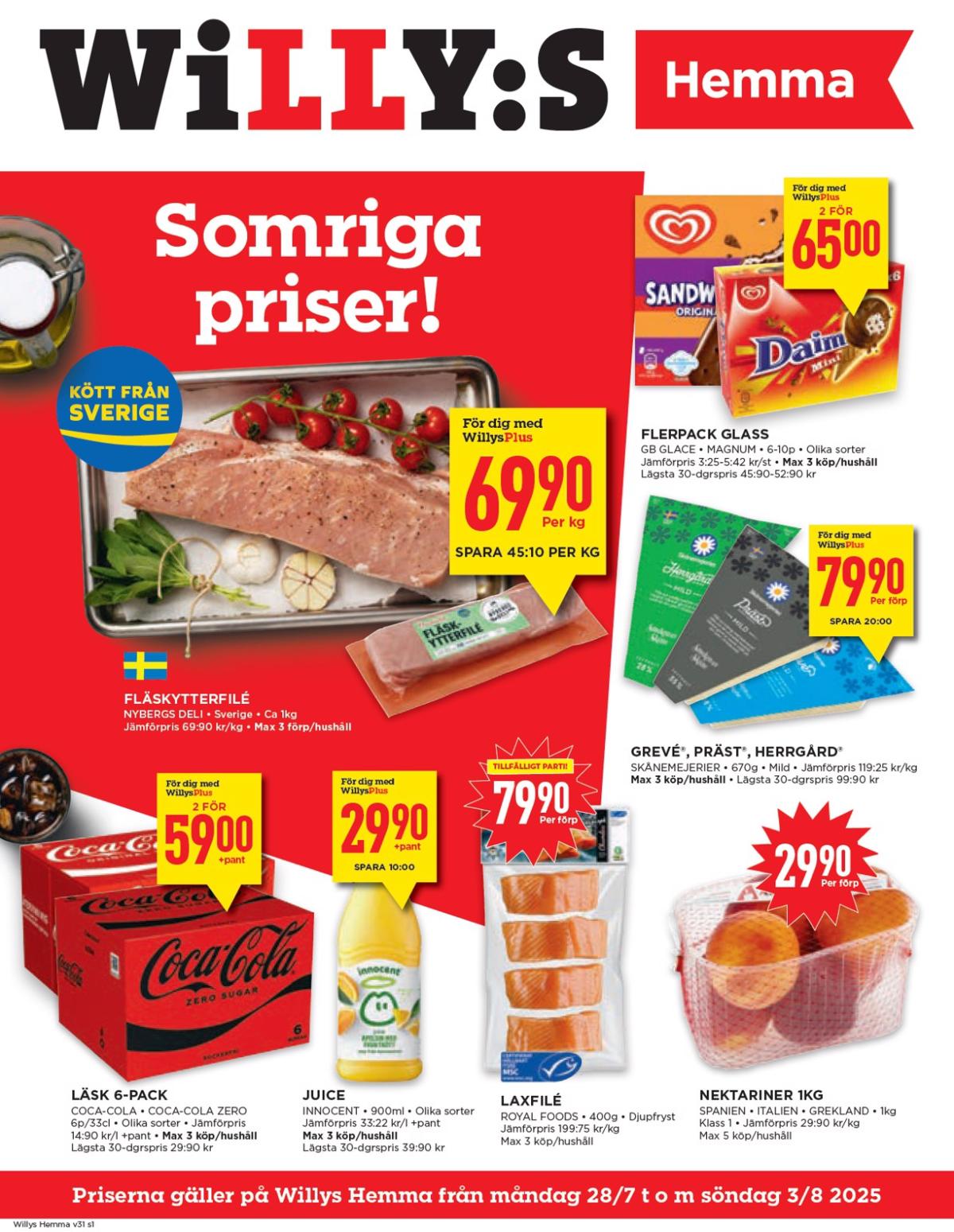 Willy's - Hemma-reklambladet giltigt från 28/07 - 03/08