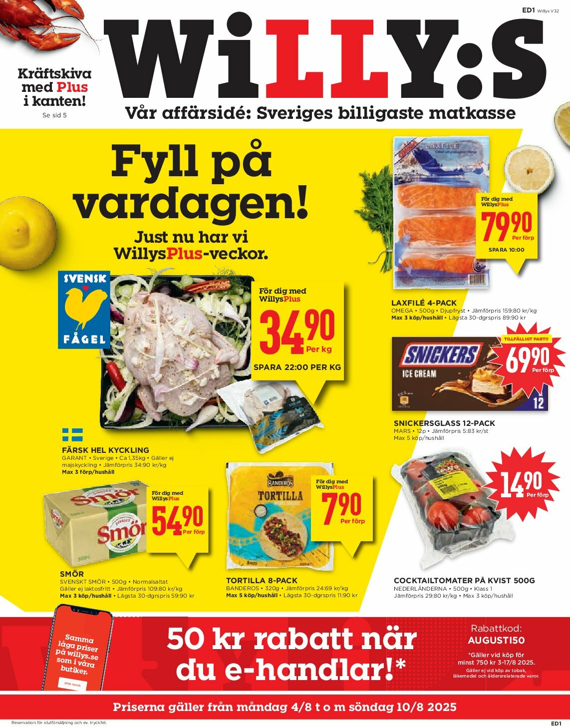 Willy's-reklambladet giltigt från 04/08 - 10/08