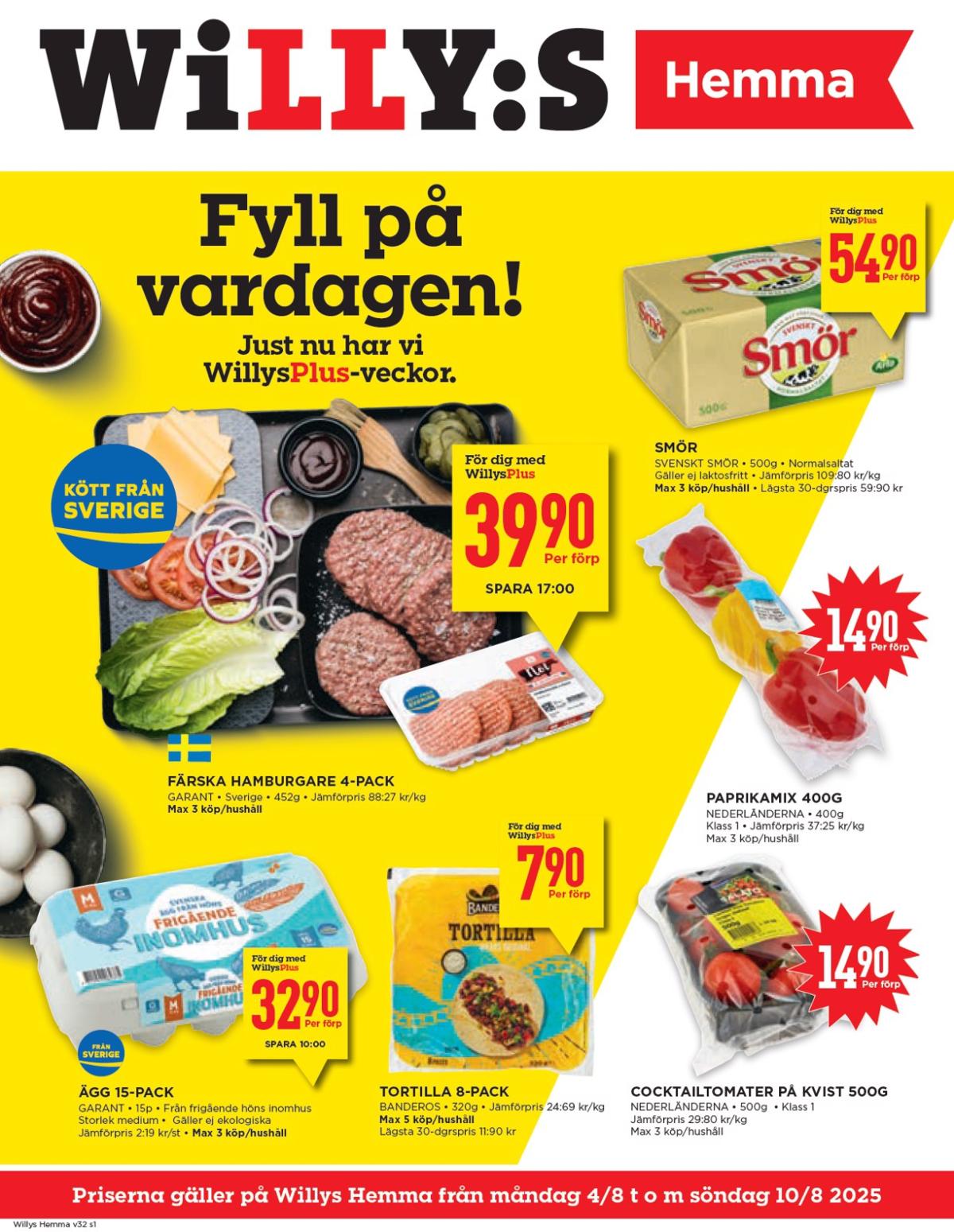 Willy's - Hemma-reklambladet giltigt från 04/08 - 10/08
