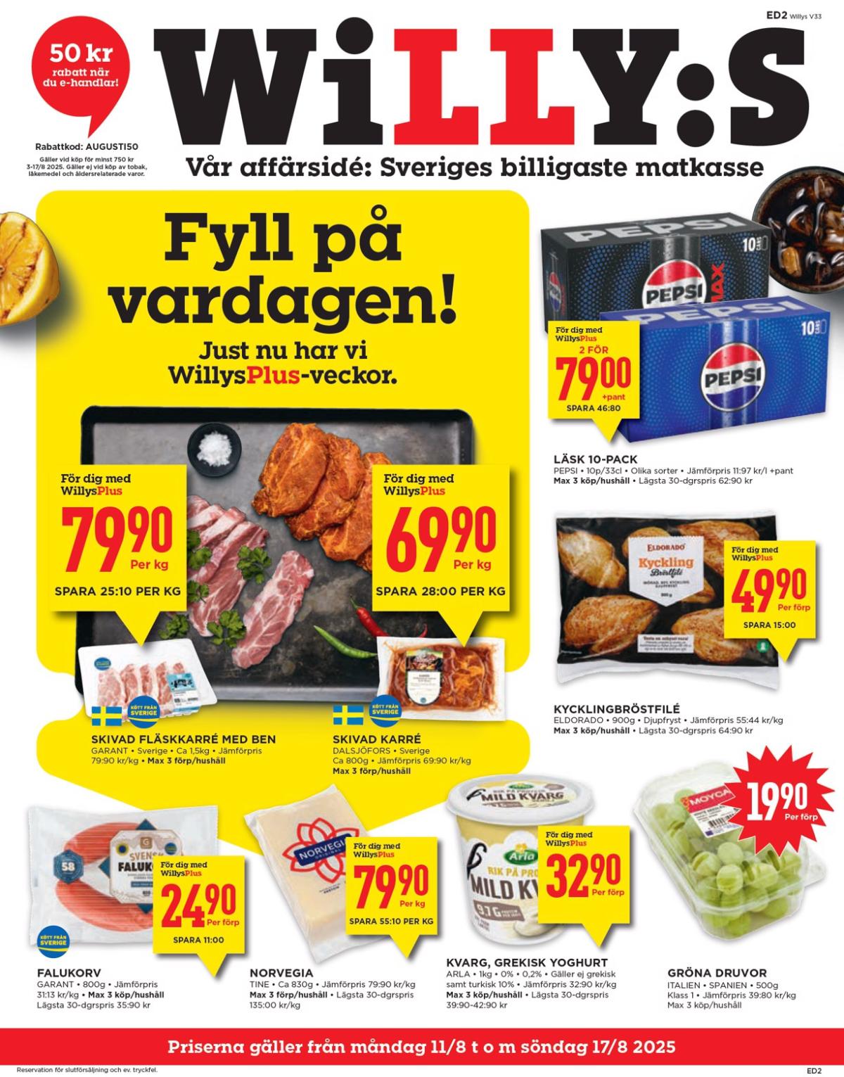 Willy's-reklambladet giltigt från 11/08 - 17/08