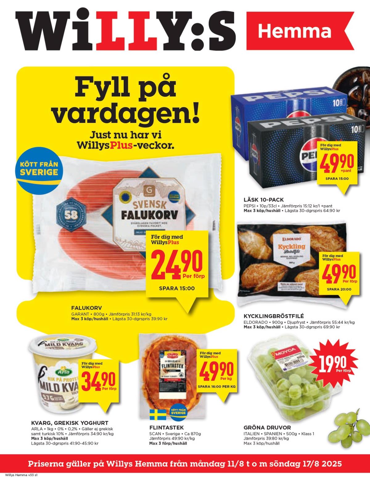 Willy's - Hemma-reklambladet giltigt från 11/08 - 17/08