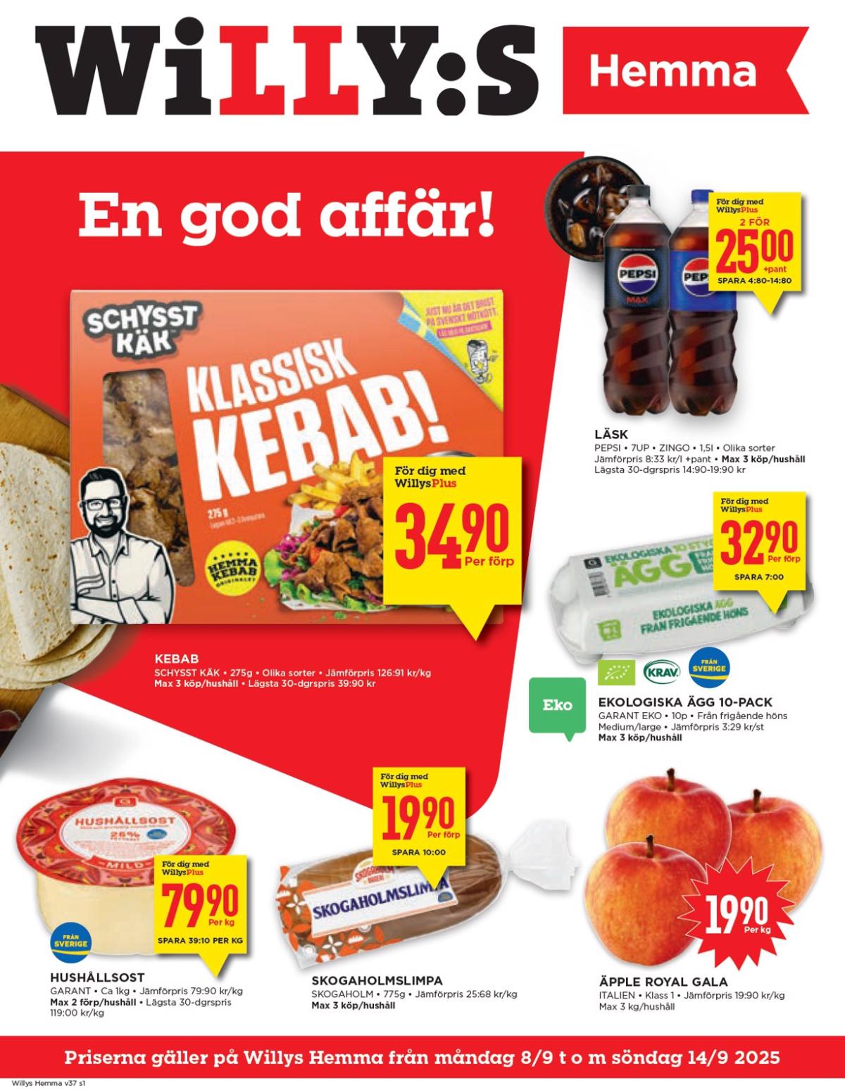 Willy's - Hemma-reklambladet giltigt från 08/09 - 14/09