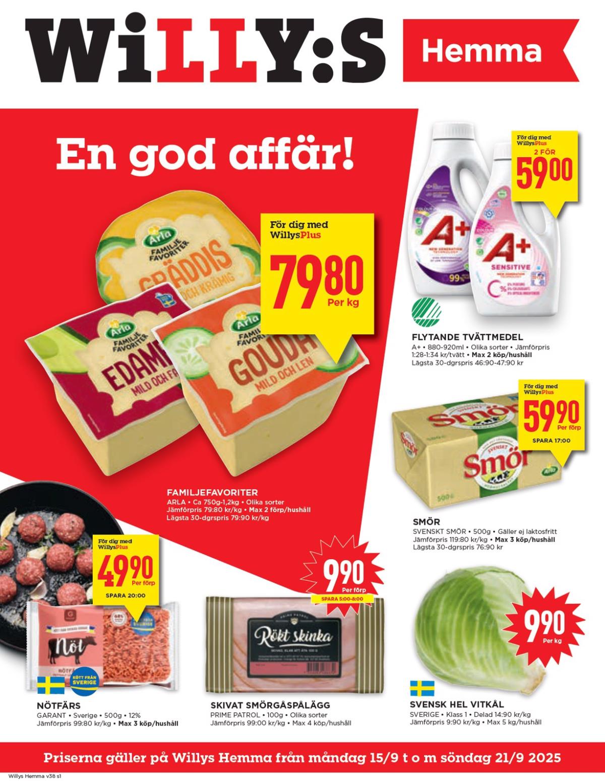 Willy's - Hemma-reklambladet giltigt från 15/09 - 21/09