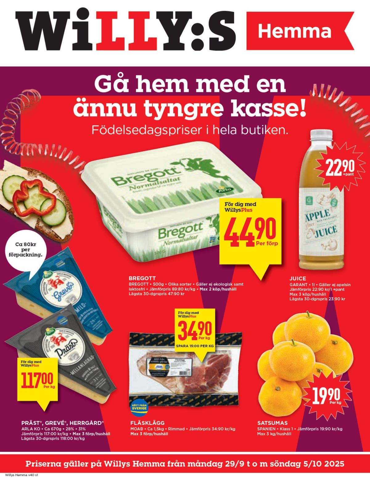 Willy's - Hemma-reklambladet giltigt från 29/09 - 05/10