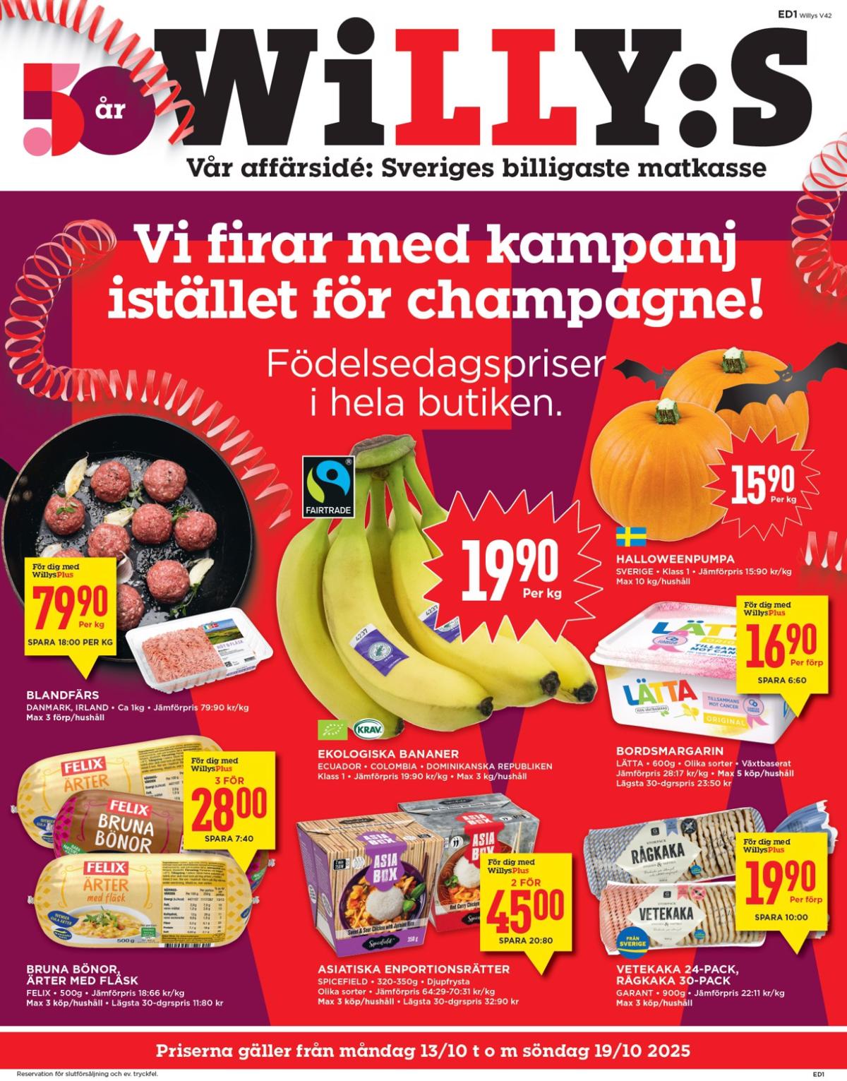 Willy's-reklambladet giltigt från 13/10 - 19/10