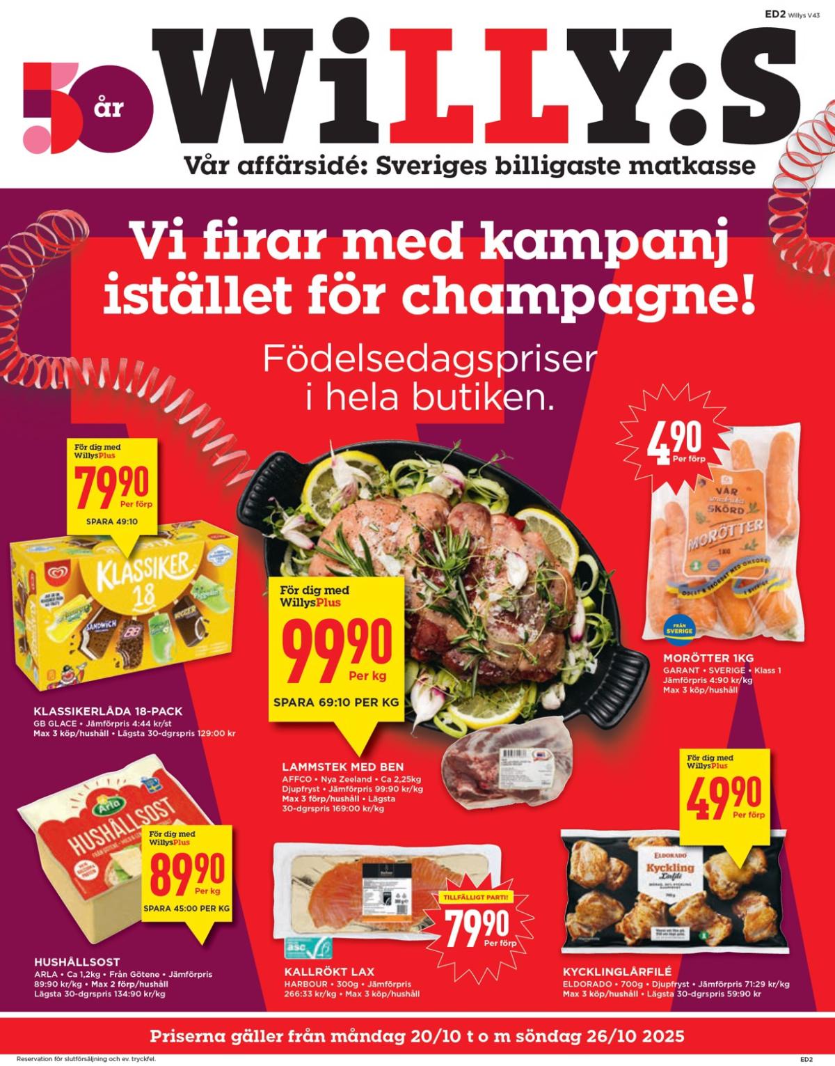 Willy's-reklambladet giltigt från 20/10 - 26/10