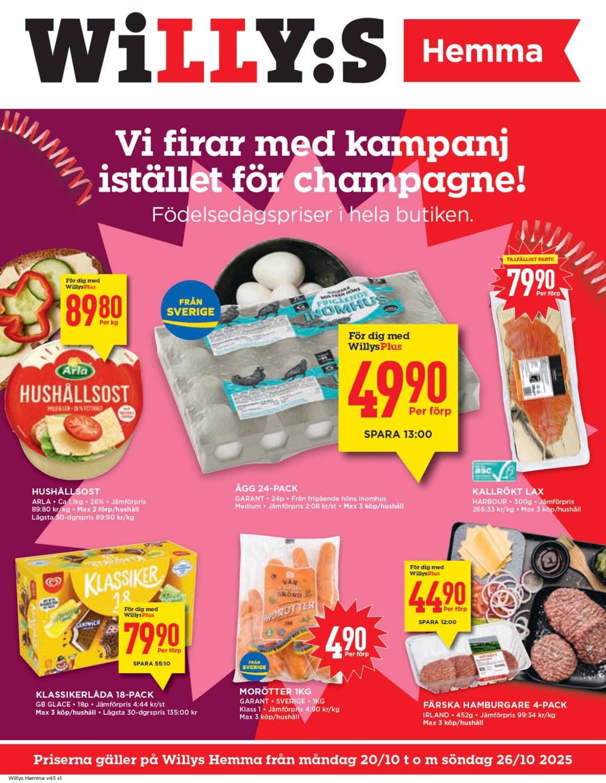 Willy's - Hemma-reklambladet giltigt från 20/10 - 26/10