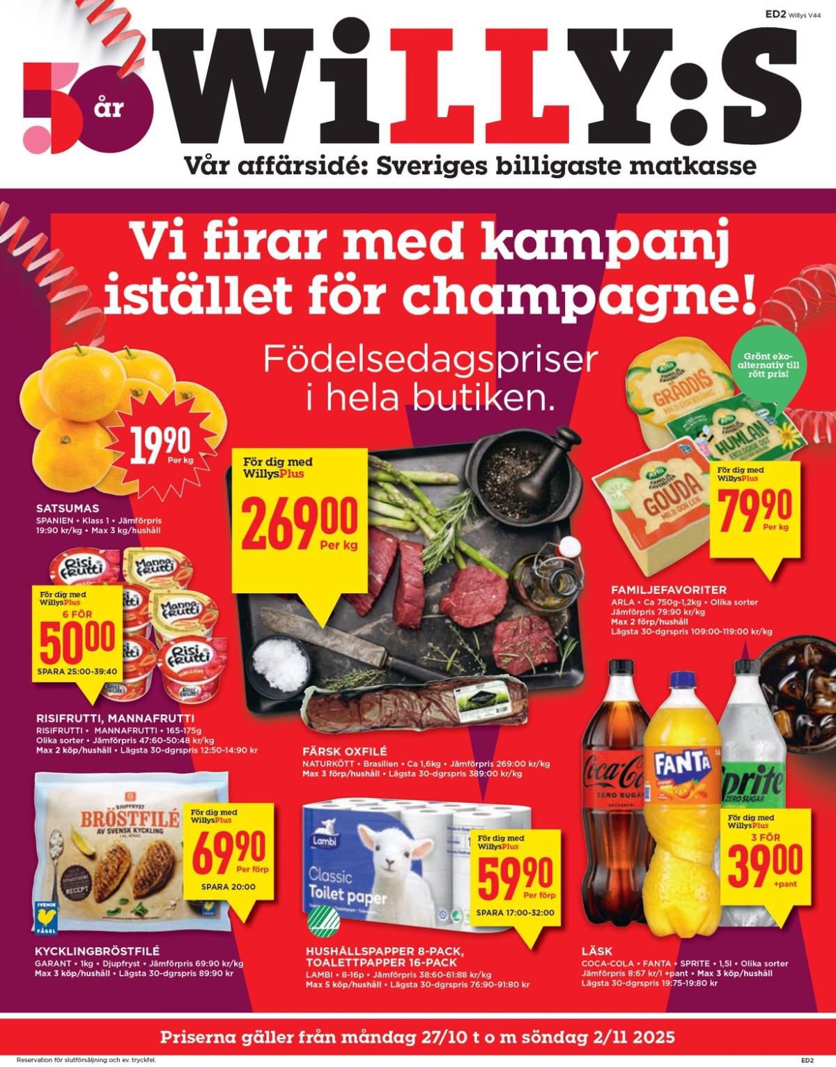 Willy's-reklambladet giltigt från 27/10 - 02/11