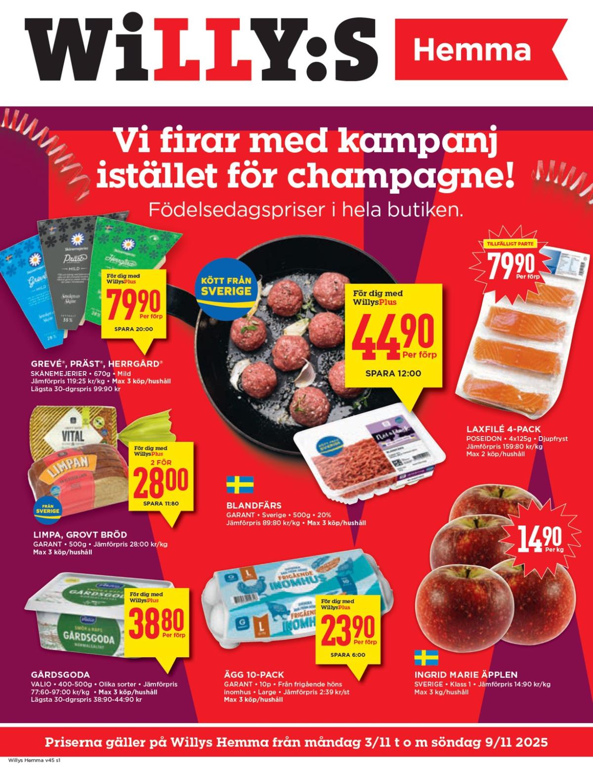 Willy's - Hemma-reklambladet giltigt från 03/11 - 09/11