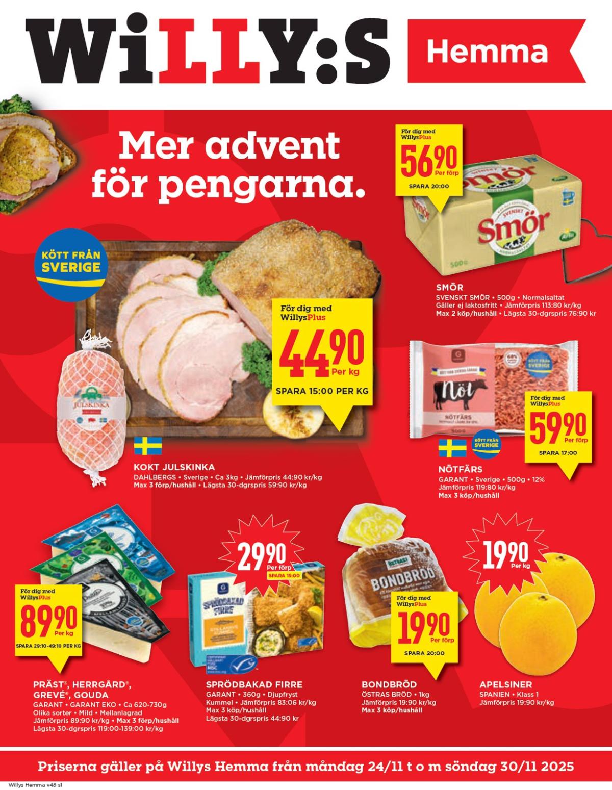 Willy's - Hemma-reklambladet giltigt från 24/11 - 30/11