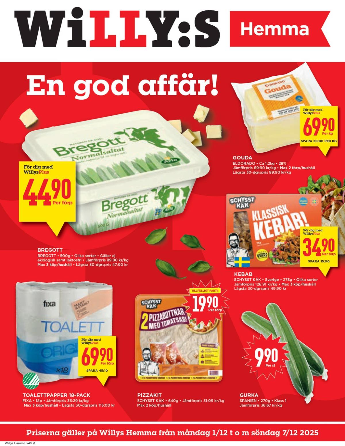 Willy's - Hemma-reklambladet giltigt från 01/12 - 07/12