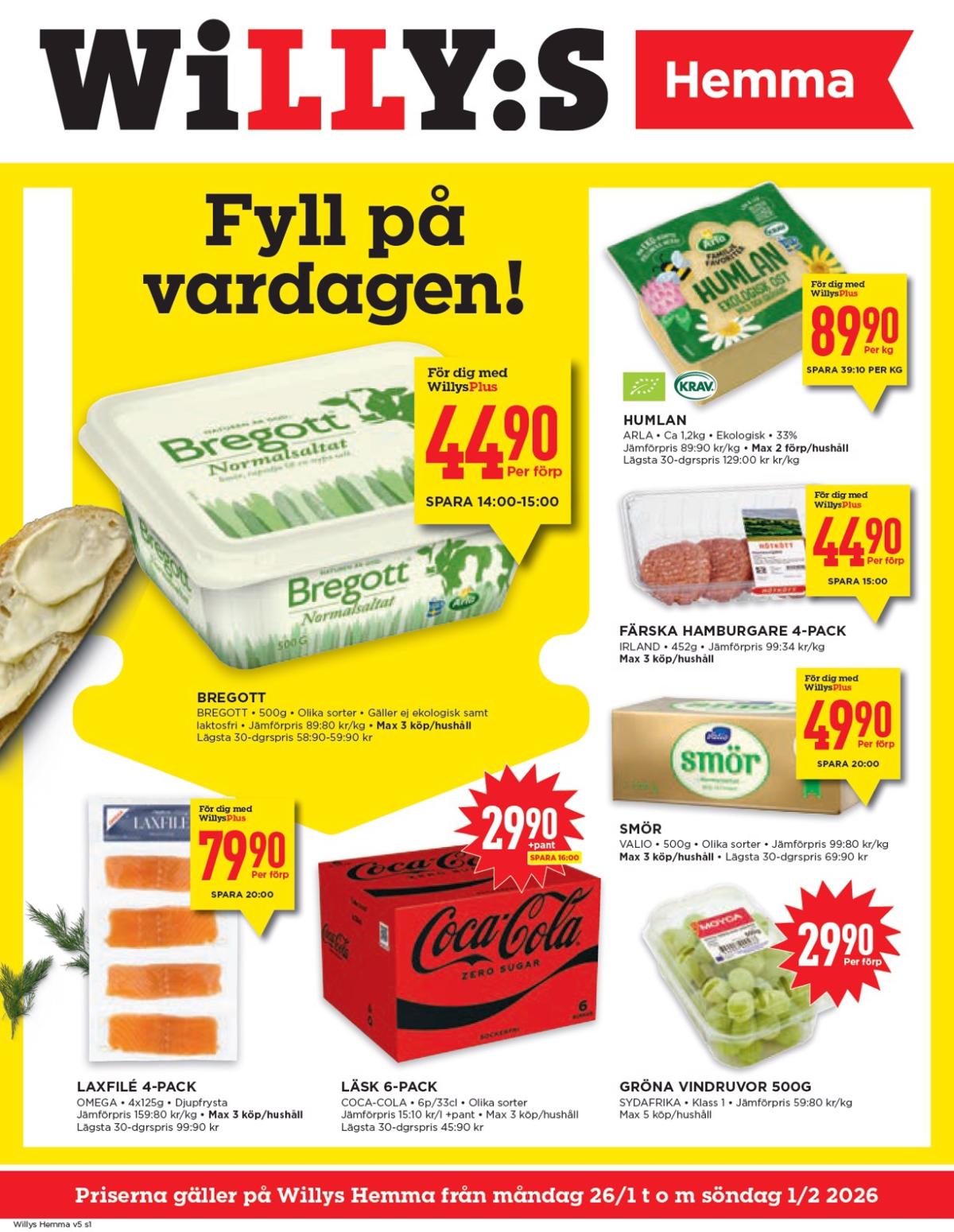 Willy's - Hemma-reklambladet giltigt från 26/01 - 01/02