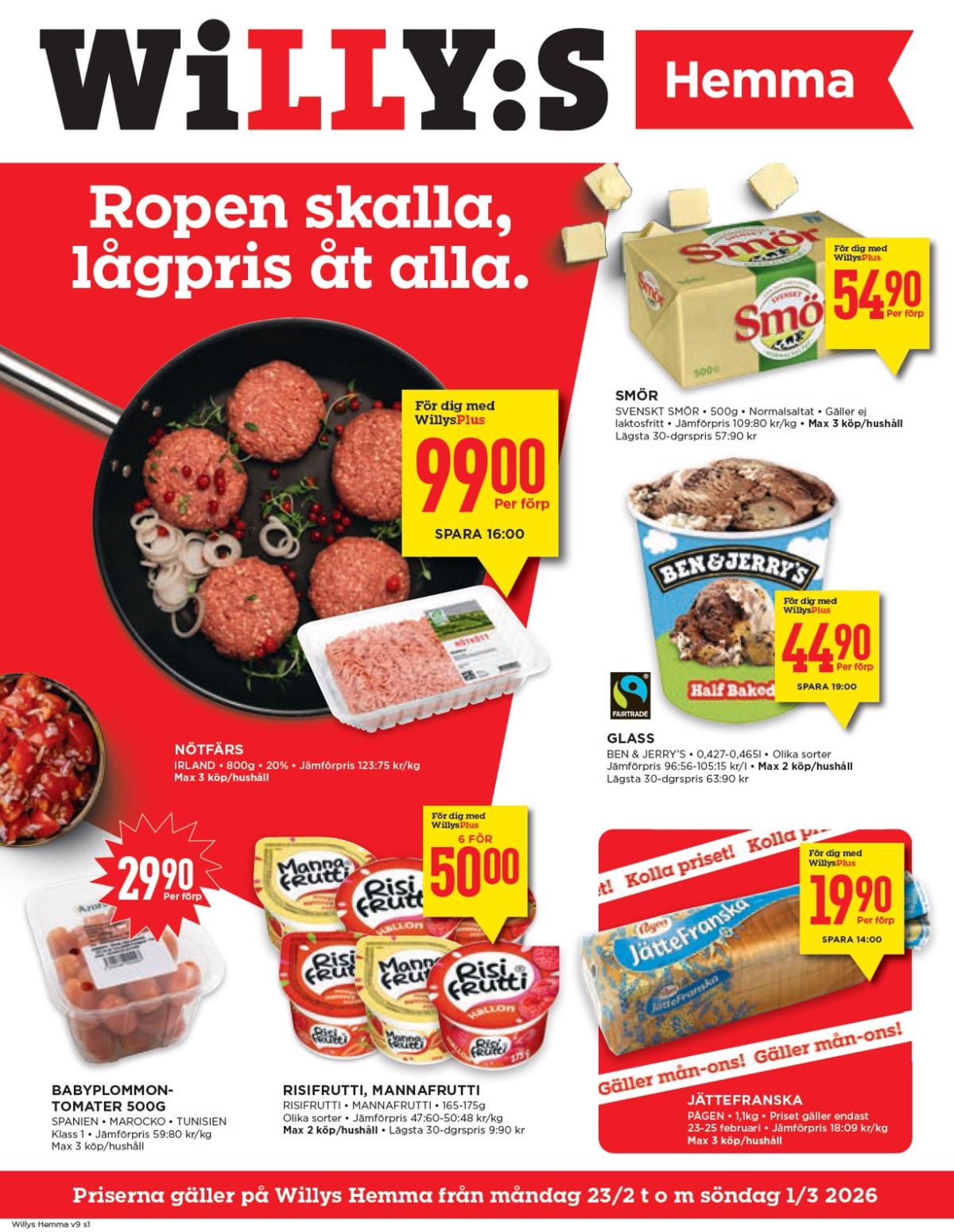 Willy's - Hemma-reklambladet giltigt från 23/02/2026 - 01/03/2026