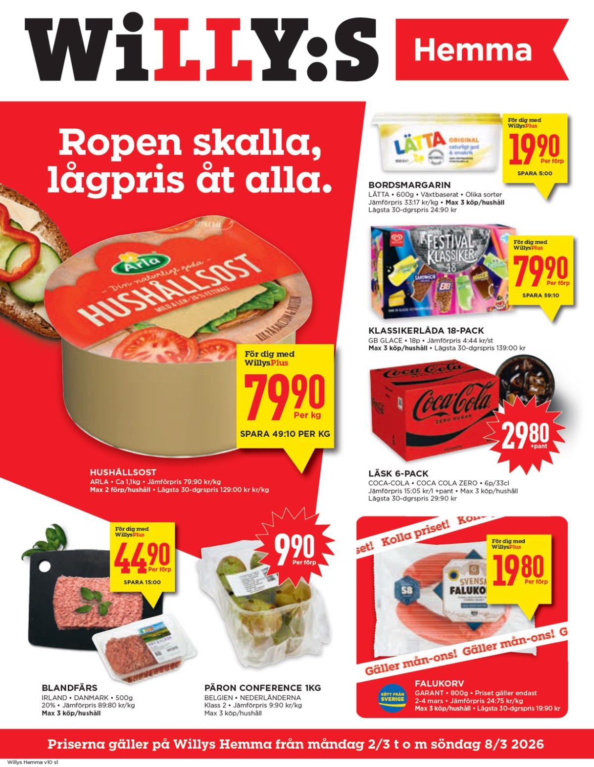 Willy's - Hemma-reklambladet giltigt från 02/03/2026 - 08/03/2026