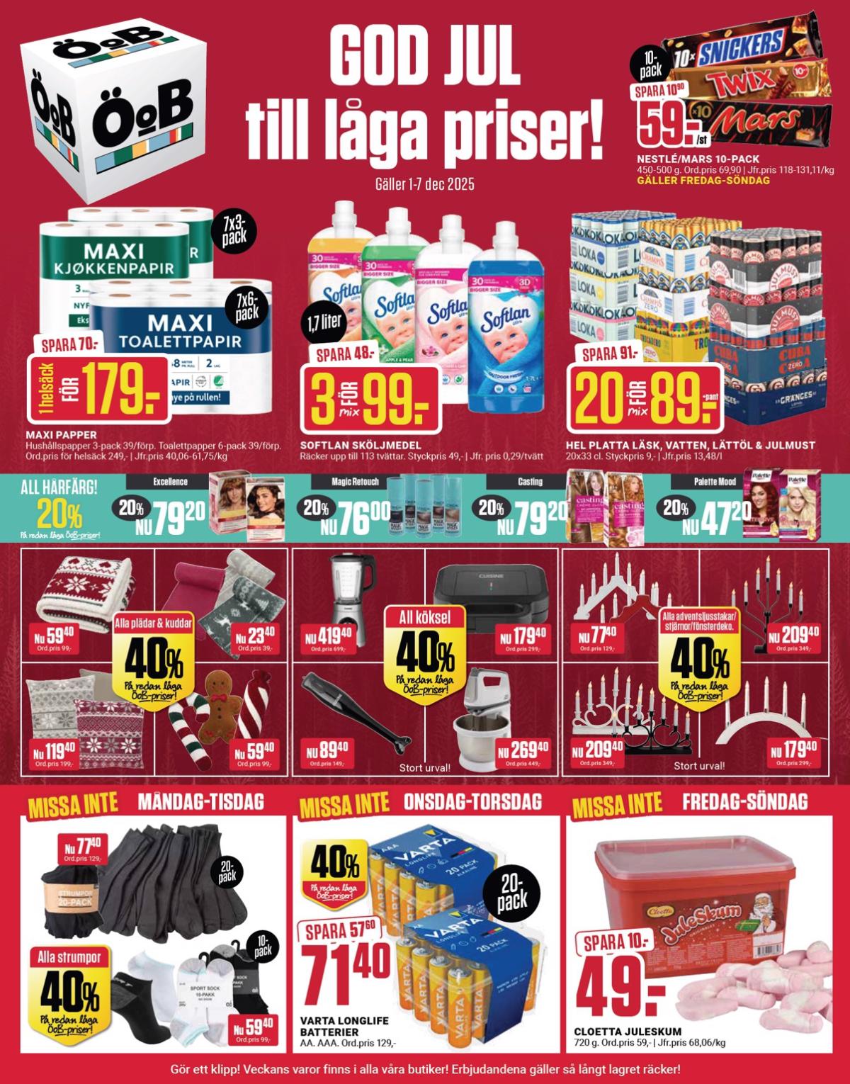 ÖoB-reklambladet giltigt från 01/12 - 07/12
