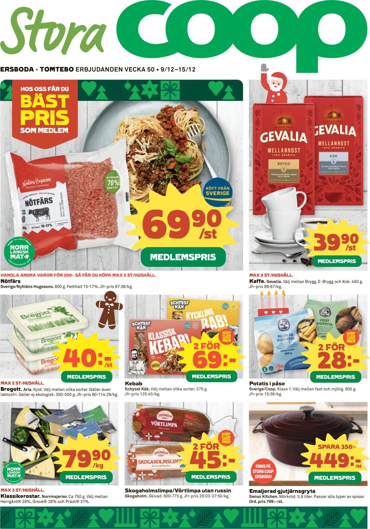 Stora Coop - Ersboda, Tomtebo-reklambladet giltigt från 09/12 - 15/12