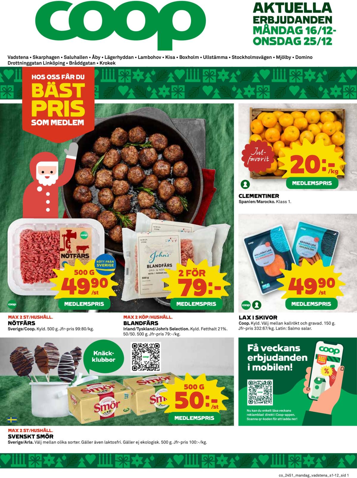 Coop-reklambladet giltigt från 16/12 - 25/12