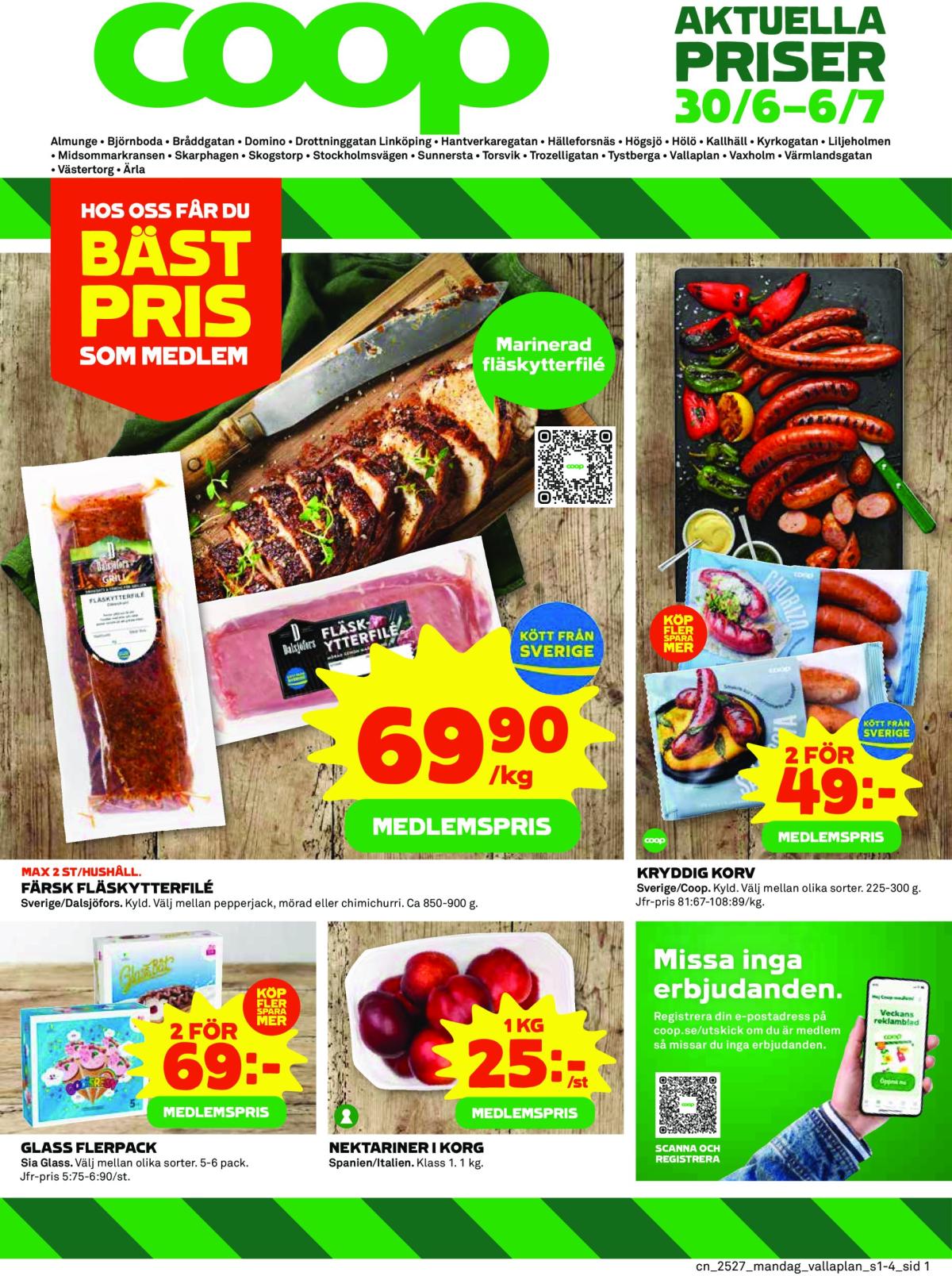 Coop - Coop Stockholmsvägen-reklambladet giltigt från 30/06 - 06/07